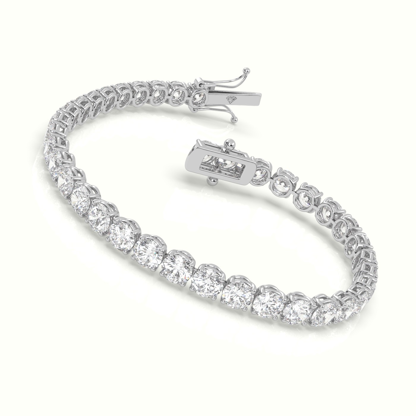 18k white gold  labgrown diamond italian tennis bracelet 12.95 carat diamonds Photos & images