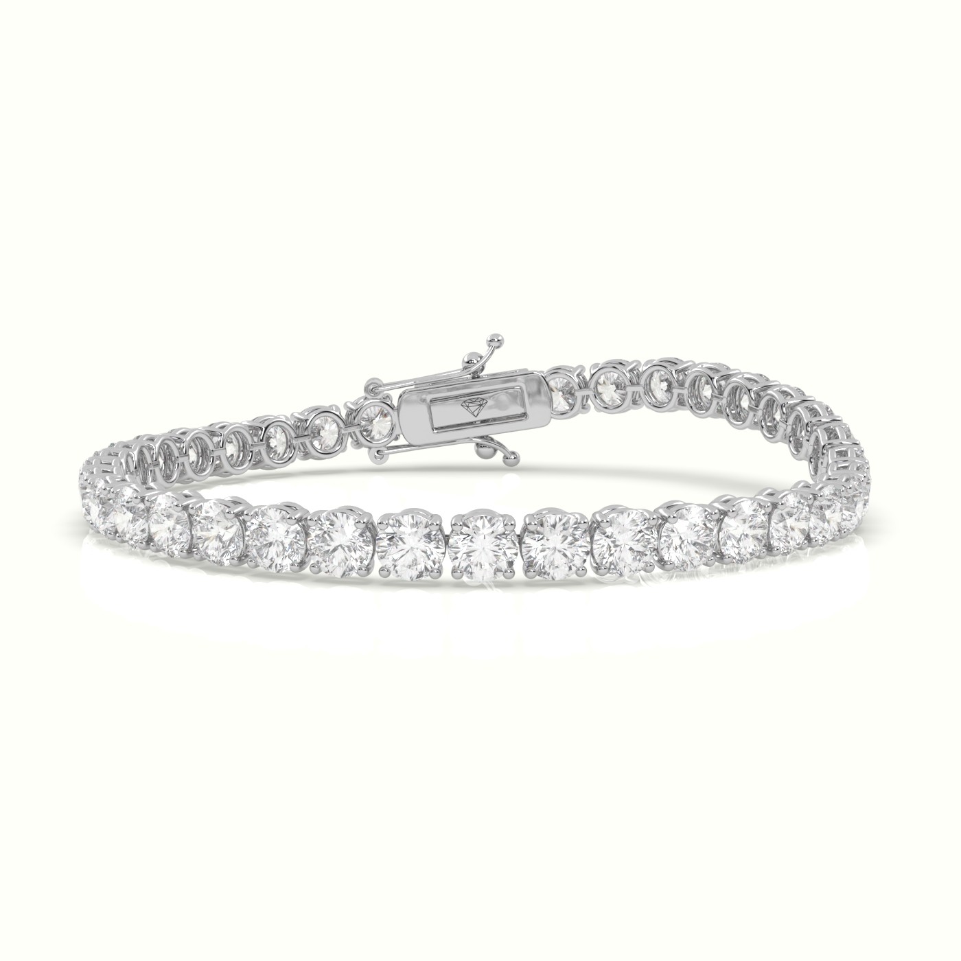 18k white gold  labgrown diamond italian tennis bracelet 12.95 carat diamonds