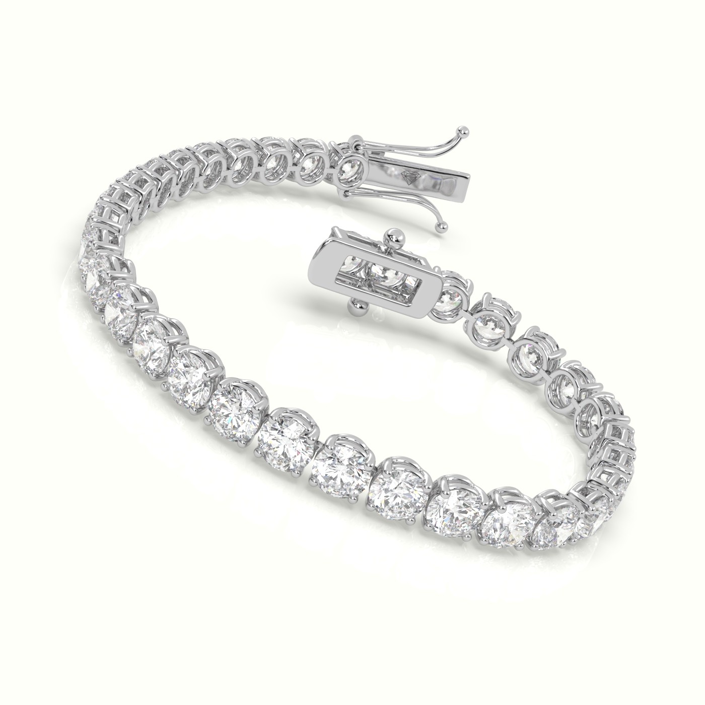 18k white gold  labgrown diamond italian tennis bracelet 16.50 carat diamonds Photos & images