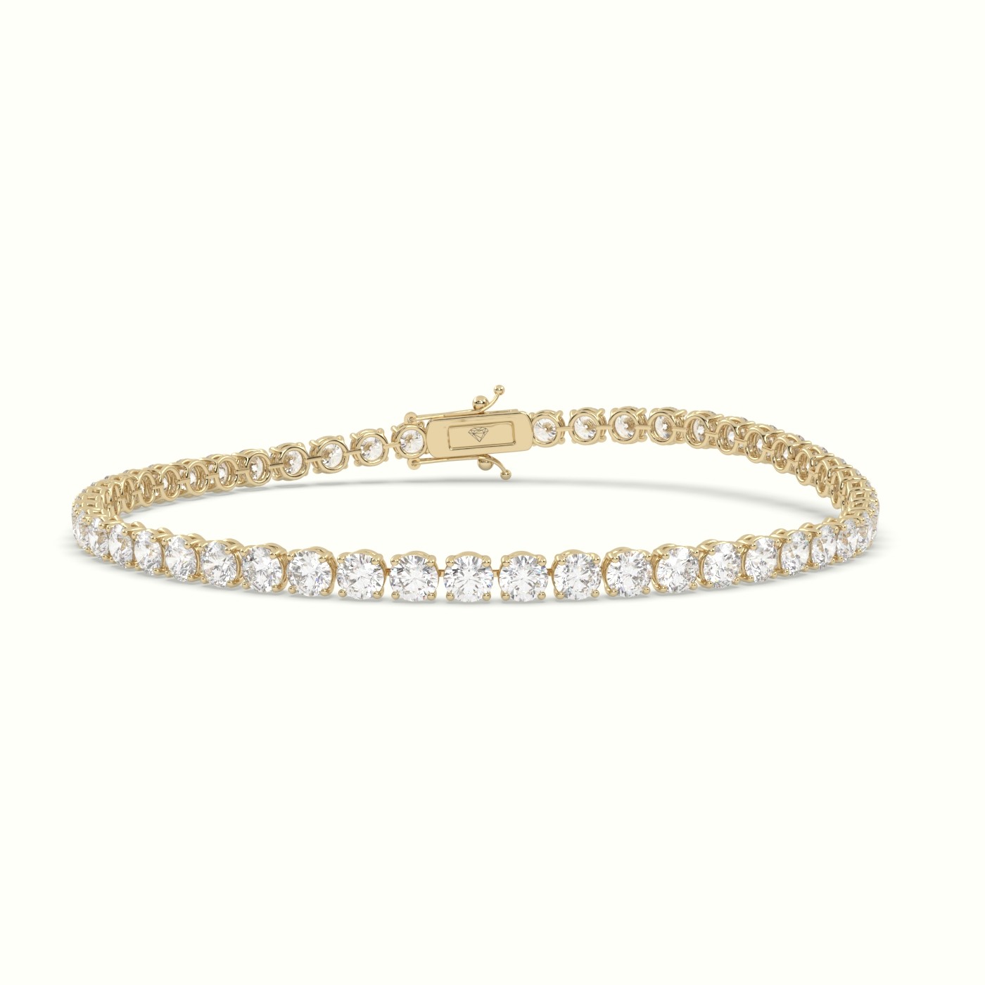 18k yellow gold  tennis bracelet 6.12 carat diamonds