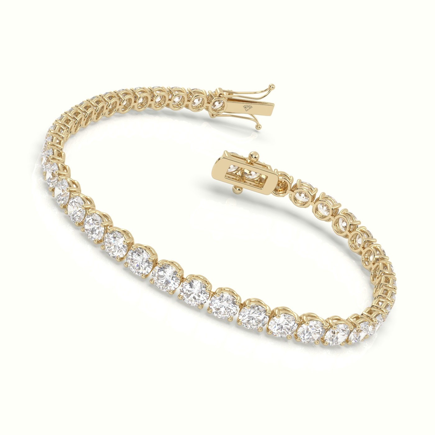 18k yellow gold  tennis bracelet 10.25 carat diamonds Photos & images