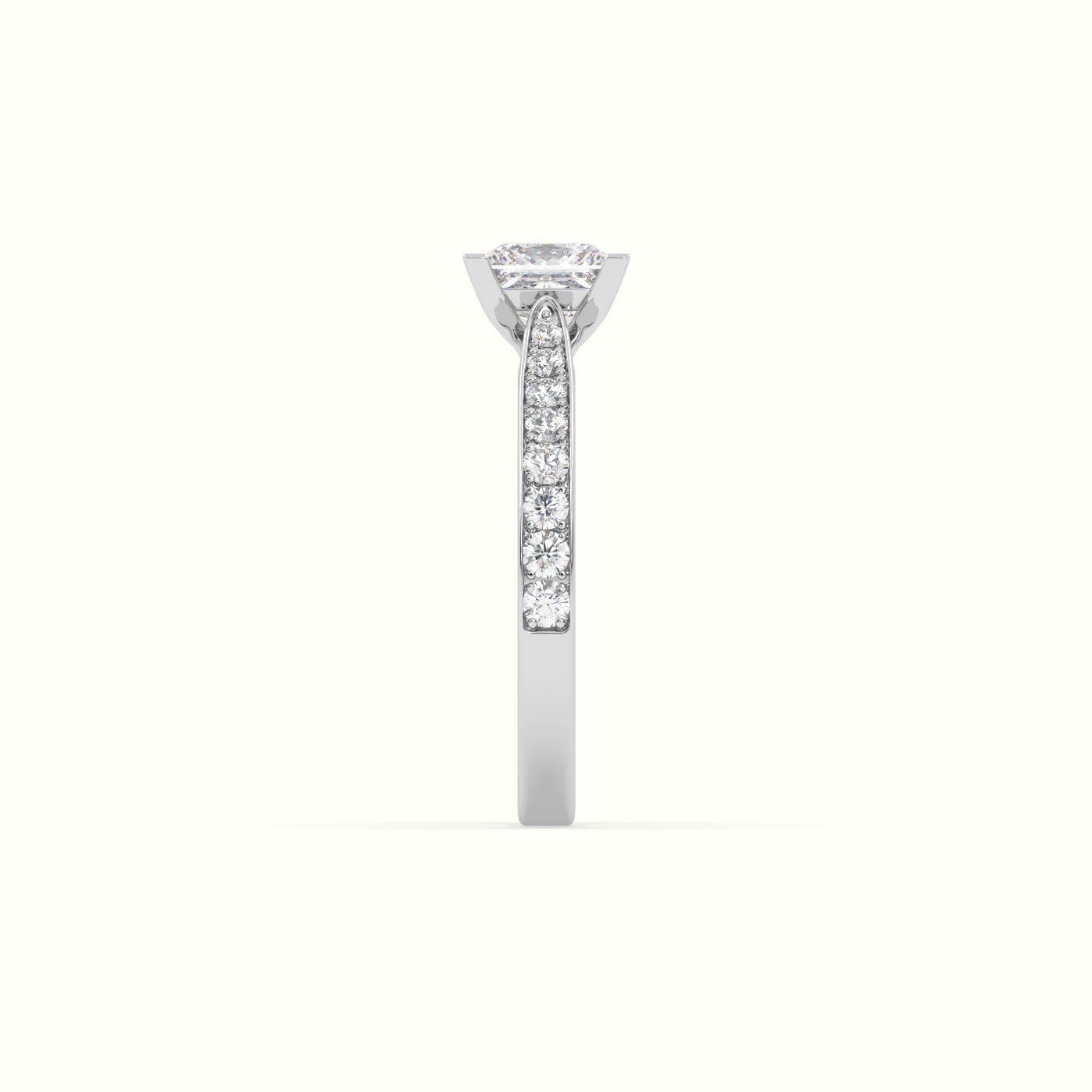 flash sale-18k white gold  princess cut diamond ring with pave Photos & images