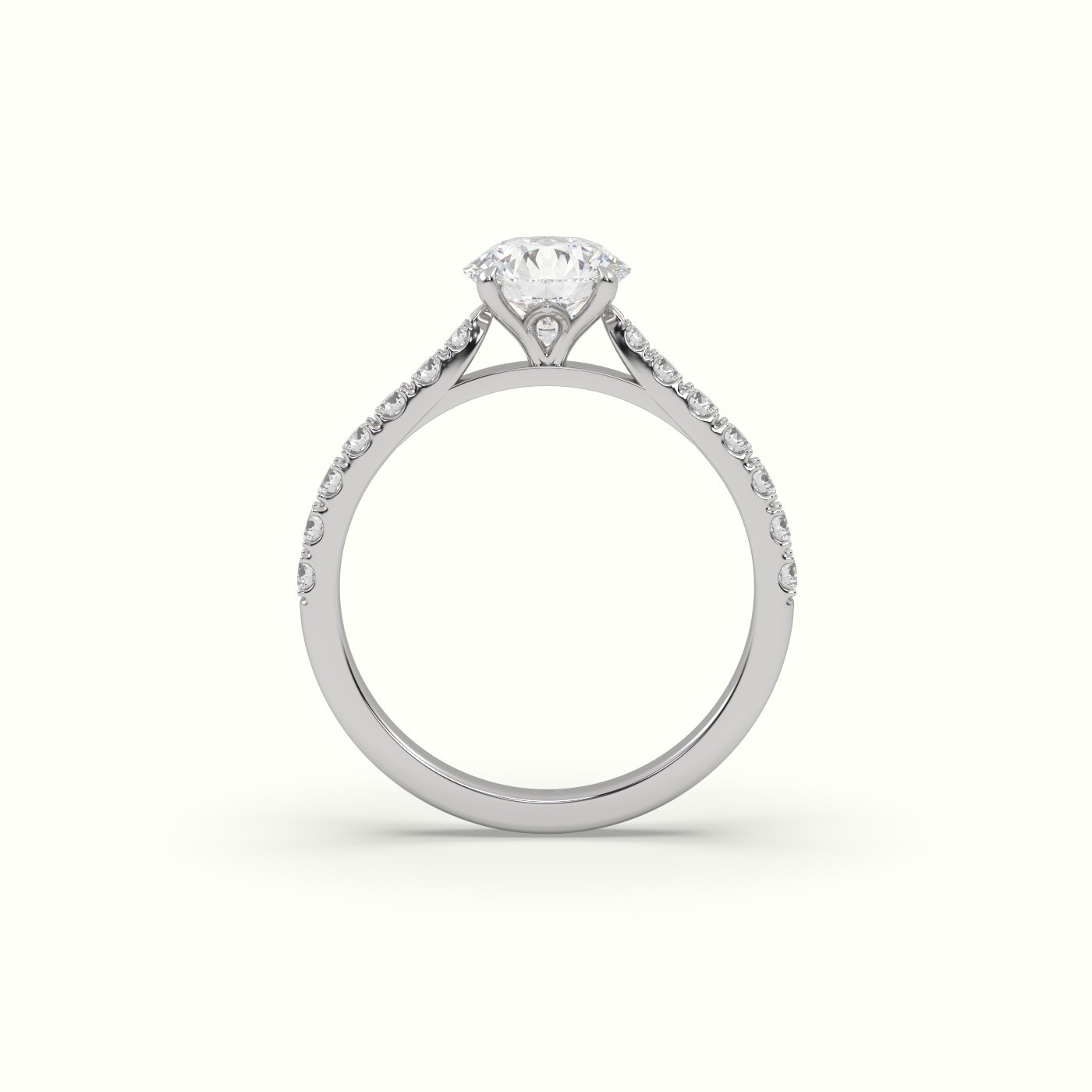 flash sale-platinum  round cut diamond 4 prongs pave band ring Photos & images
