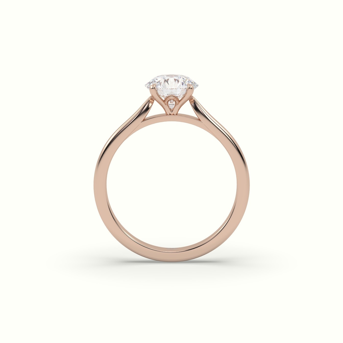 18k rose gold  round cut solitaire diamond 4 prongs ring Photos & images