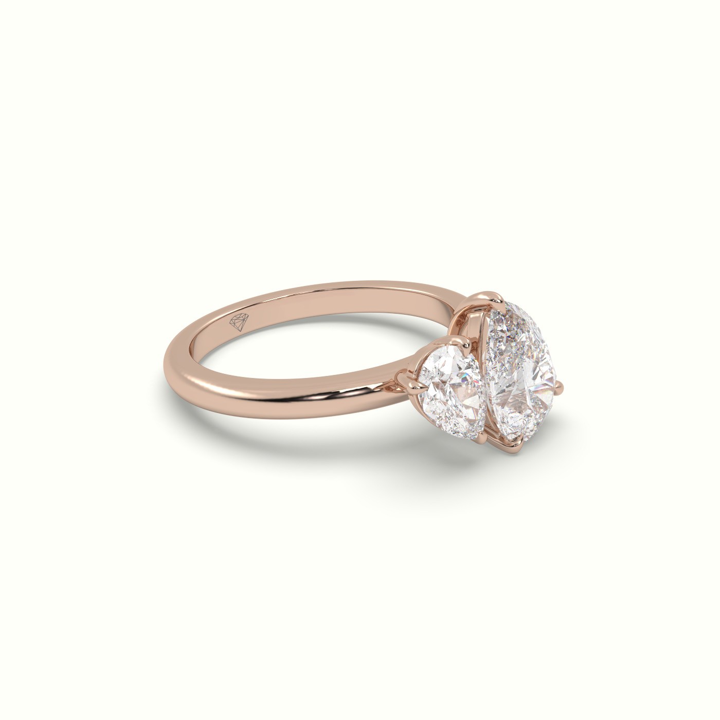 18k rose gold toi et moi pear-shaped diamond engagement ring Photos & images