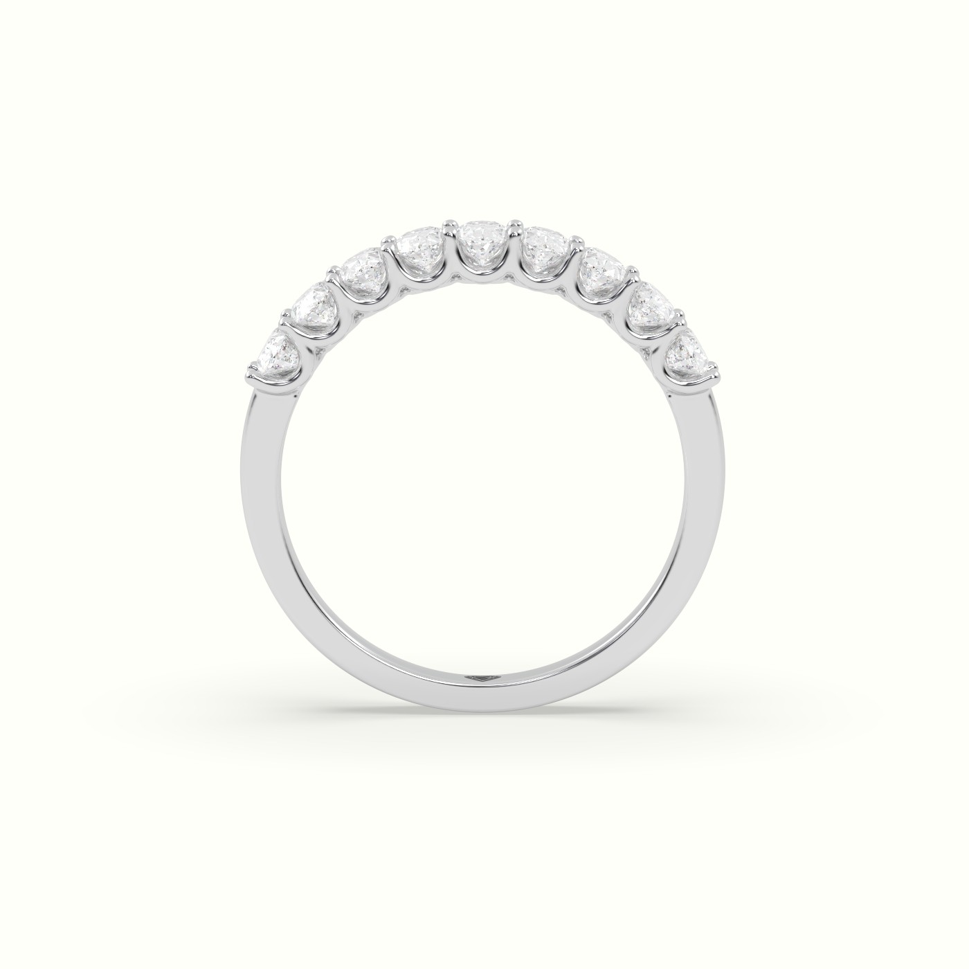 18k white gold oval diamond wedding half eternity ring Photos & images
