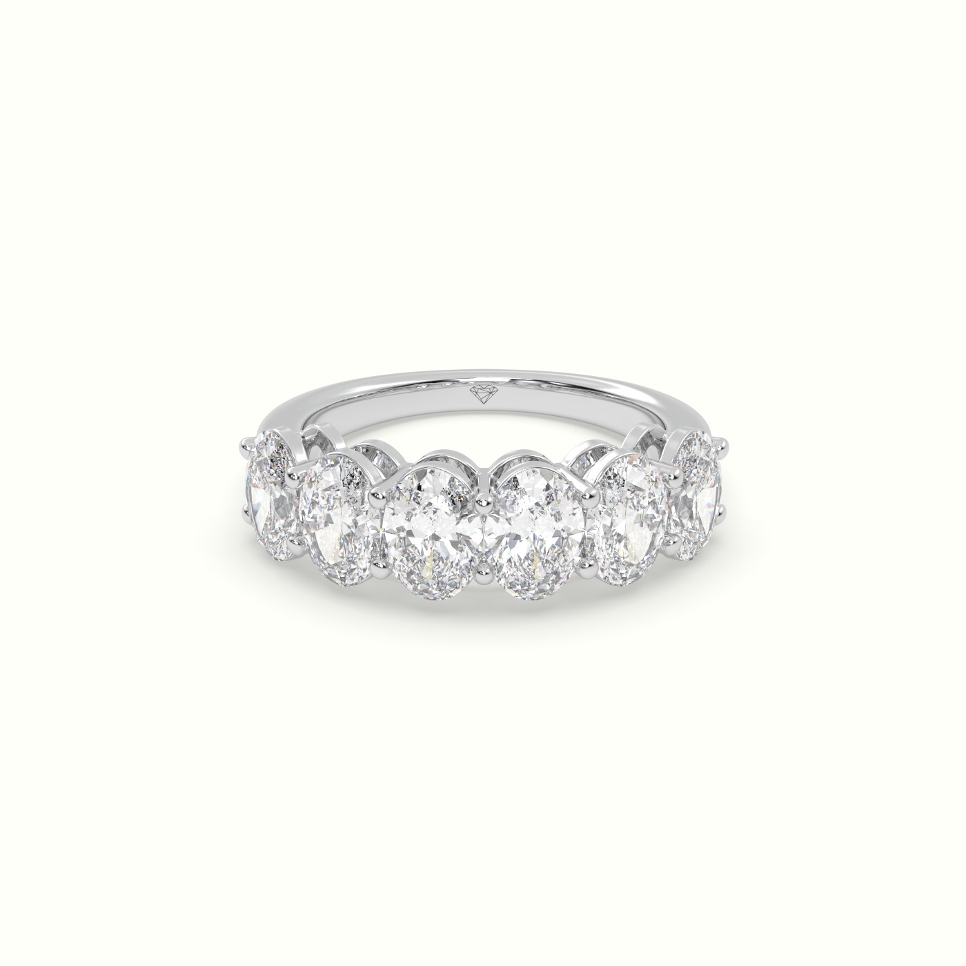 18k white gold oval half eternity diamond wedding ring Photos & images