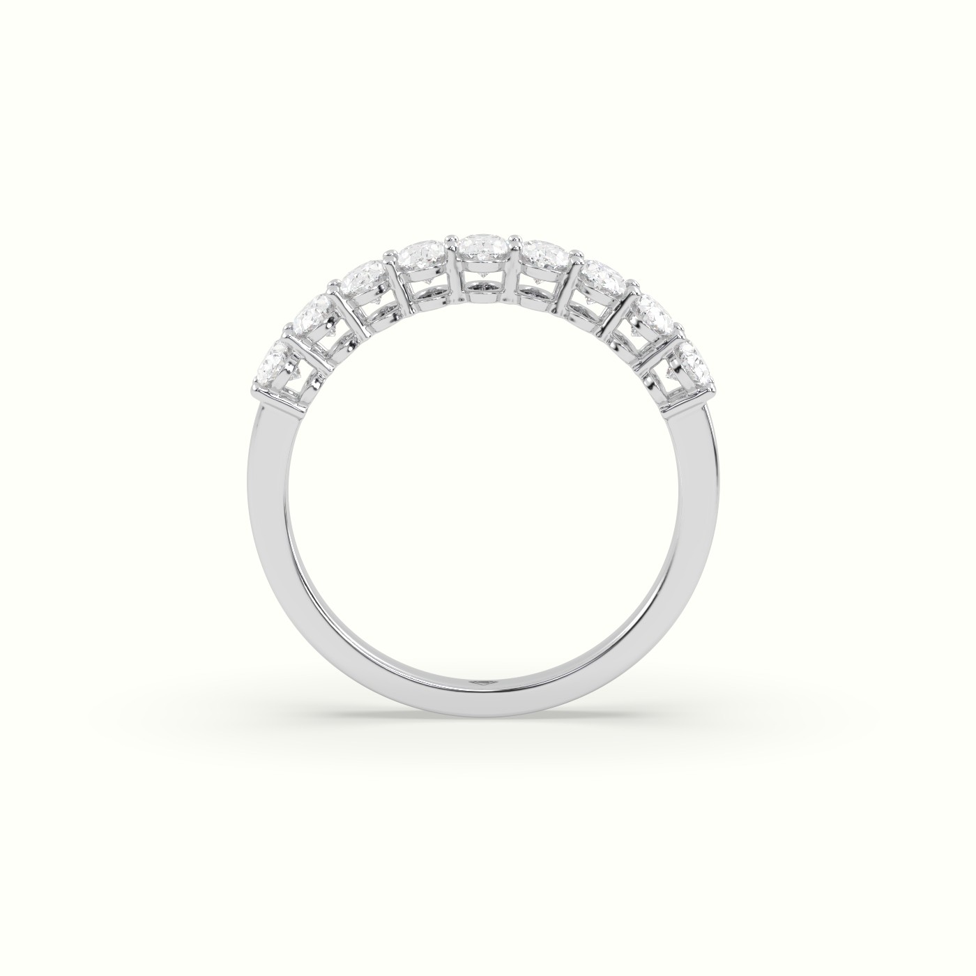 18k white gold oval diamond half eternity ring Photos & images