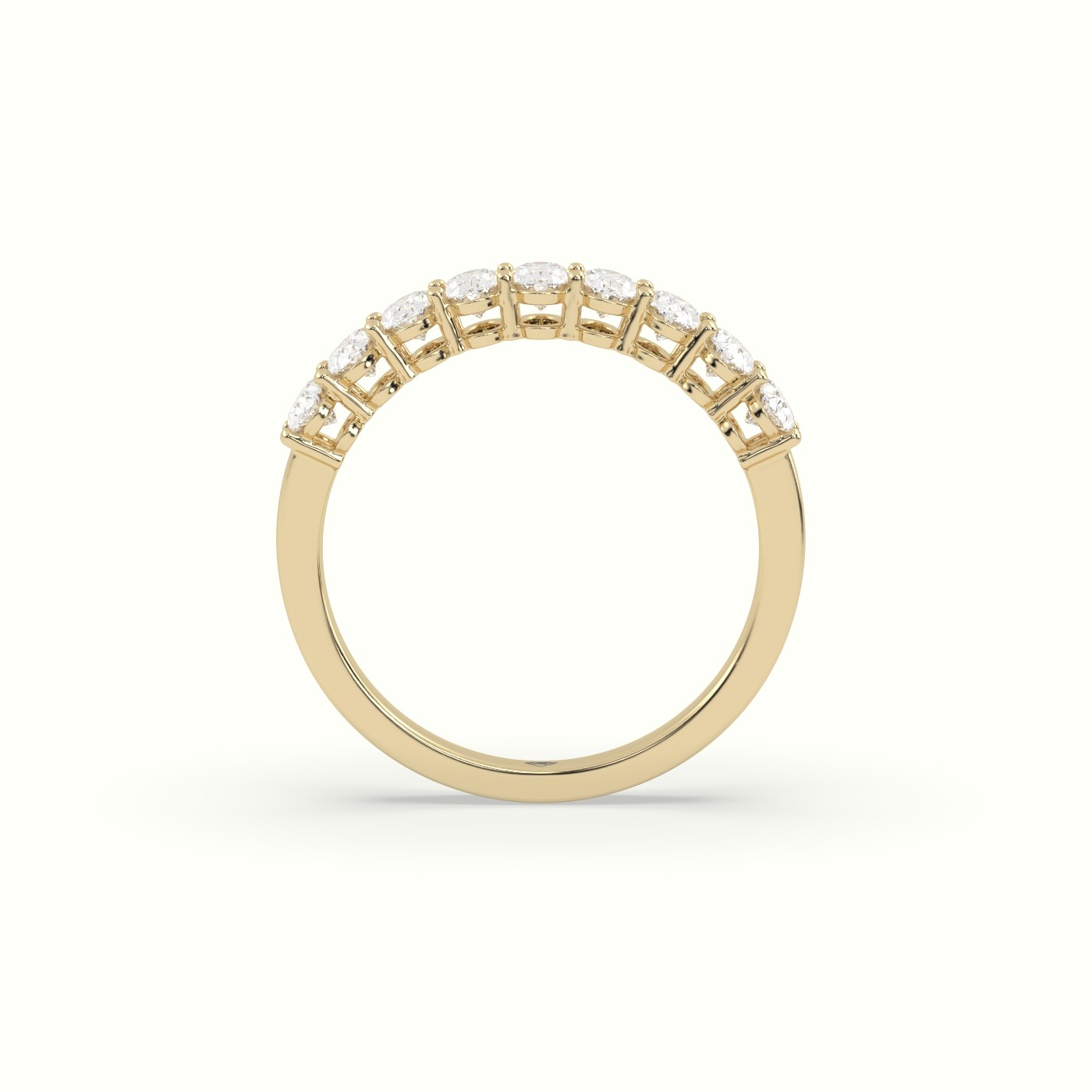 18k yellow gold oval diamond half eternity ring Photos & images