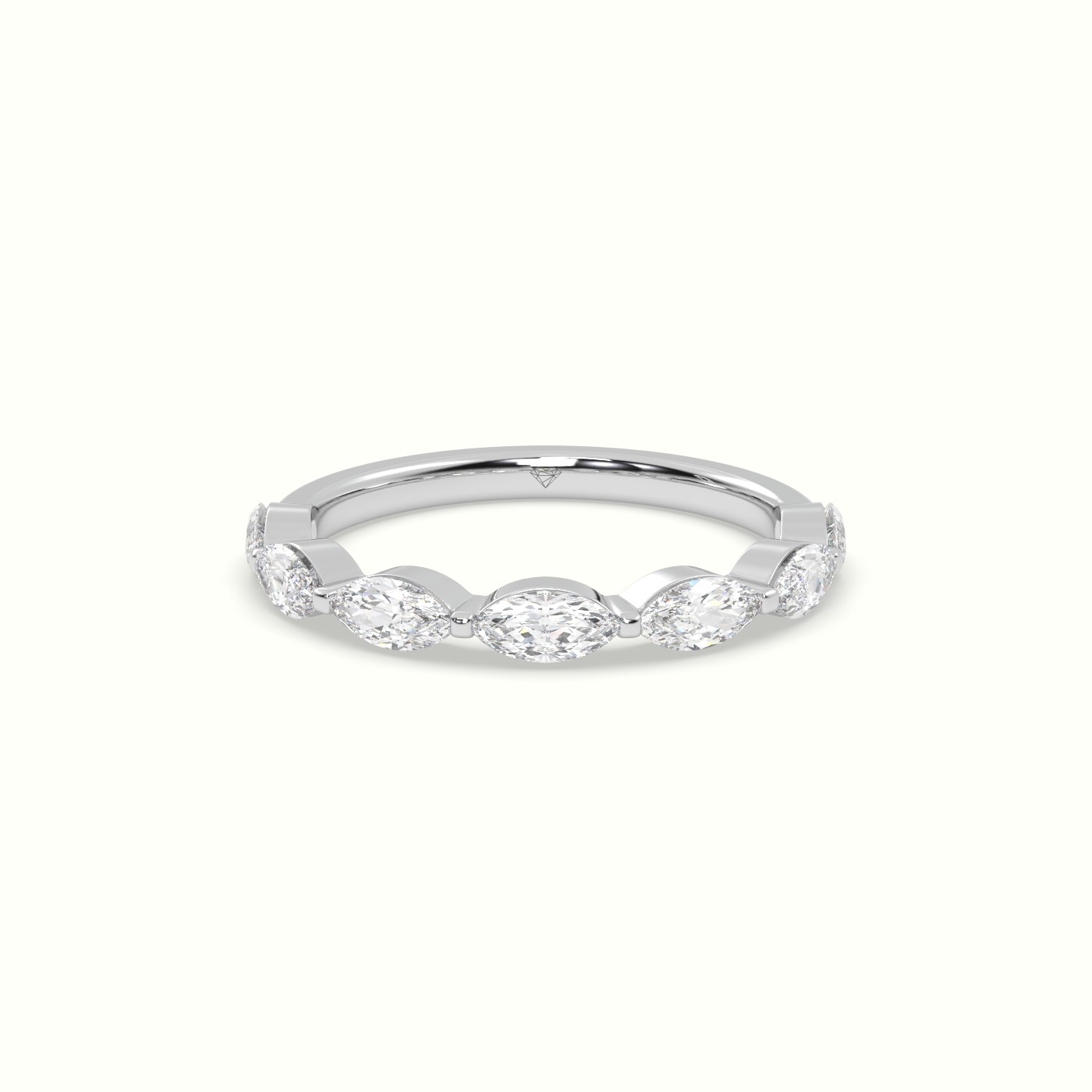 18k white gold marquise diamond wedding band (0.80 ctw)