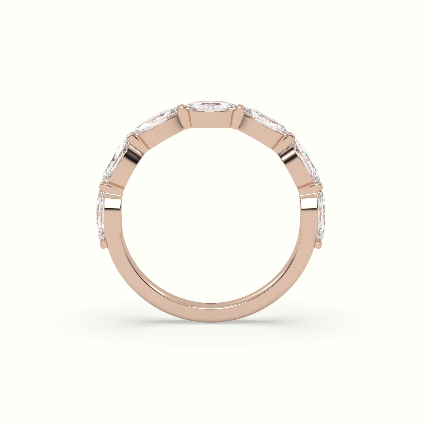 18k rose gold marquise diamond wedding band (0.80 ctw) Photos & images