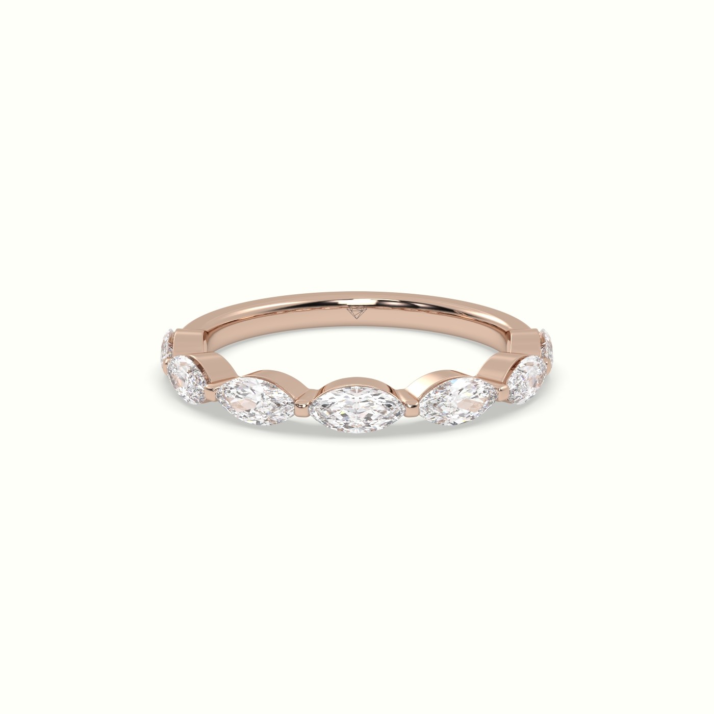 18k rose gold marquise diamond wedding band (0.80 ctw)