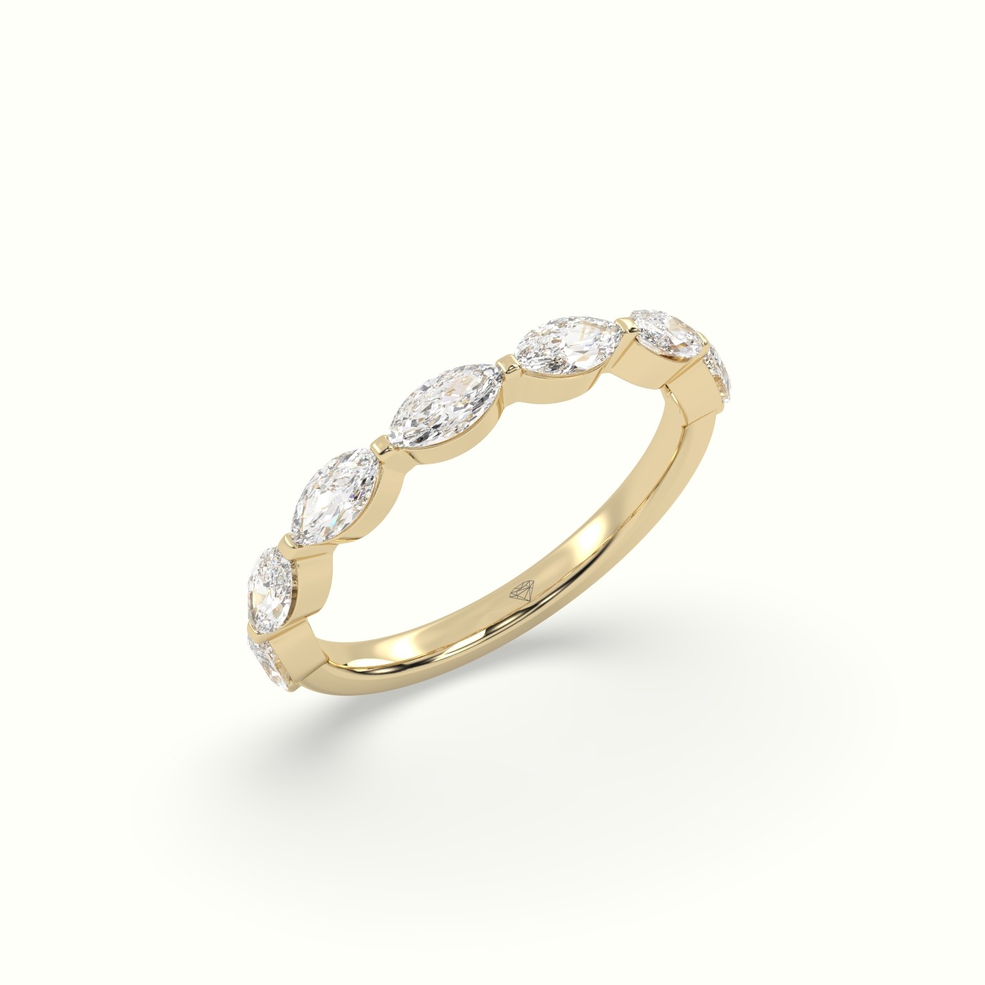 18k yellow gold marquise diamond wedding band (0.80 ctw) Photos & images