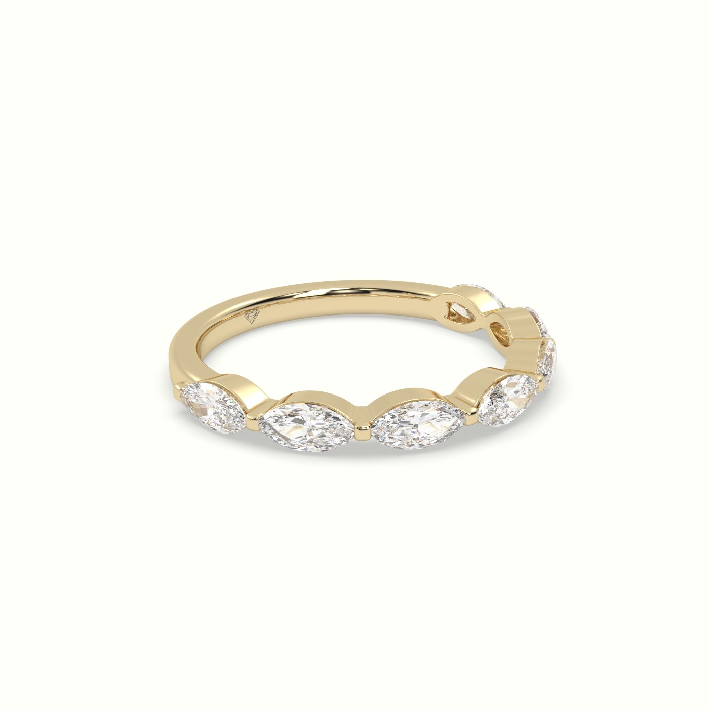 18k yellow gold marquise diamond wedding band (0.80 ctw) Photos & images