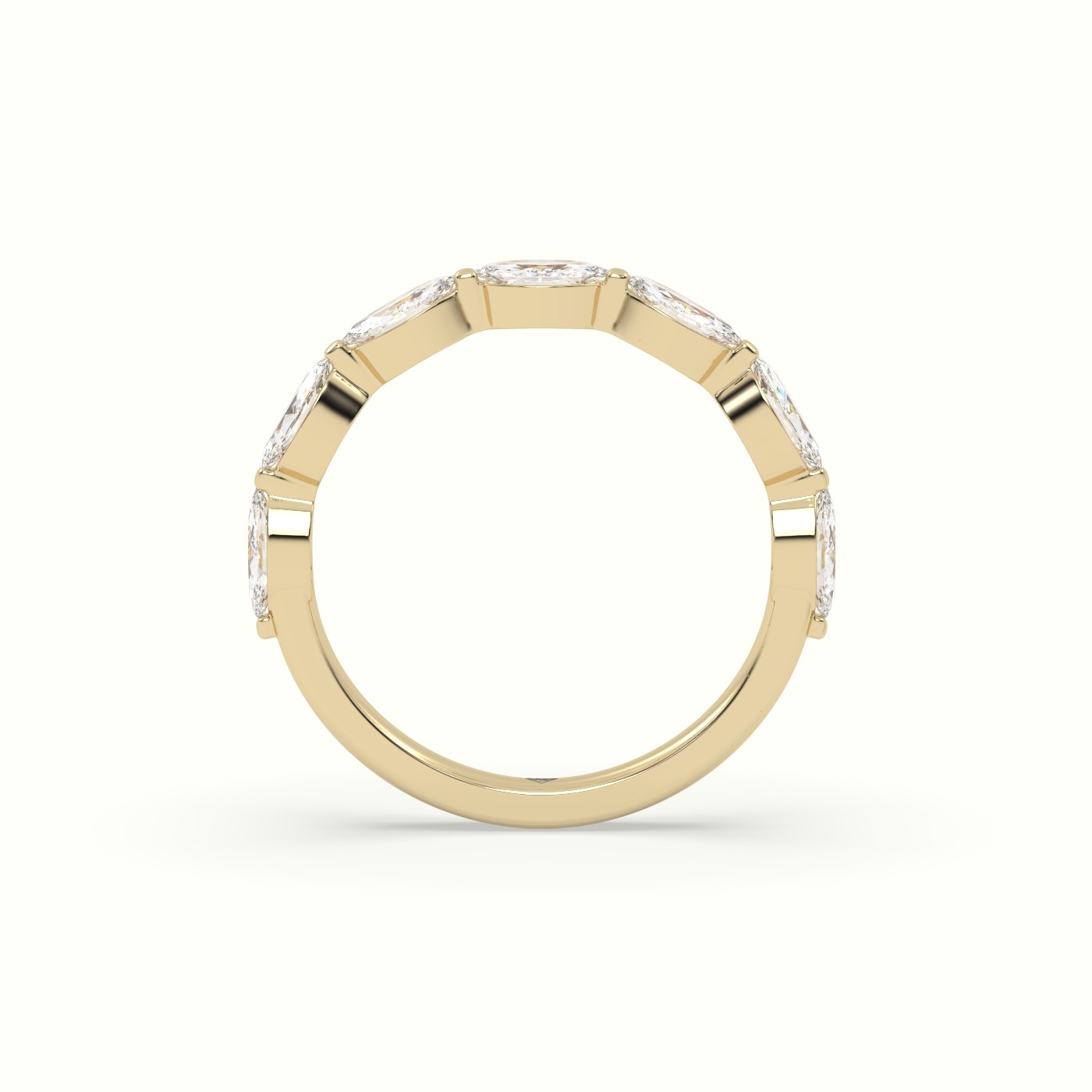 18k yellow gold marquise diamond wedding band (0.80 ctw) Photos & images