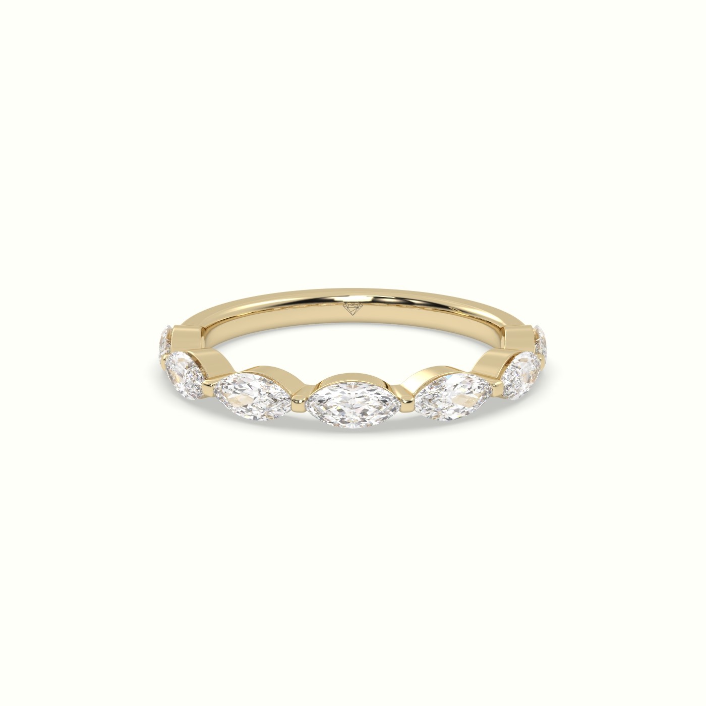 18k yellow gold marquise diamond wedding band (0.80 ctw)