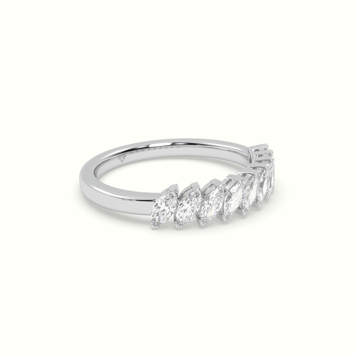 18k white gold marquise diamond half eternity wedding ring Photos & images