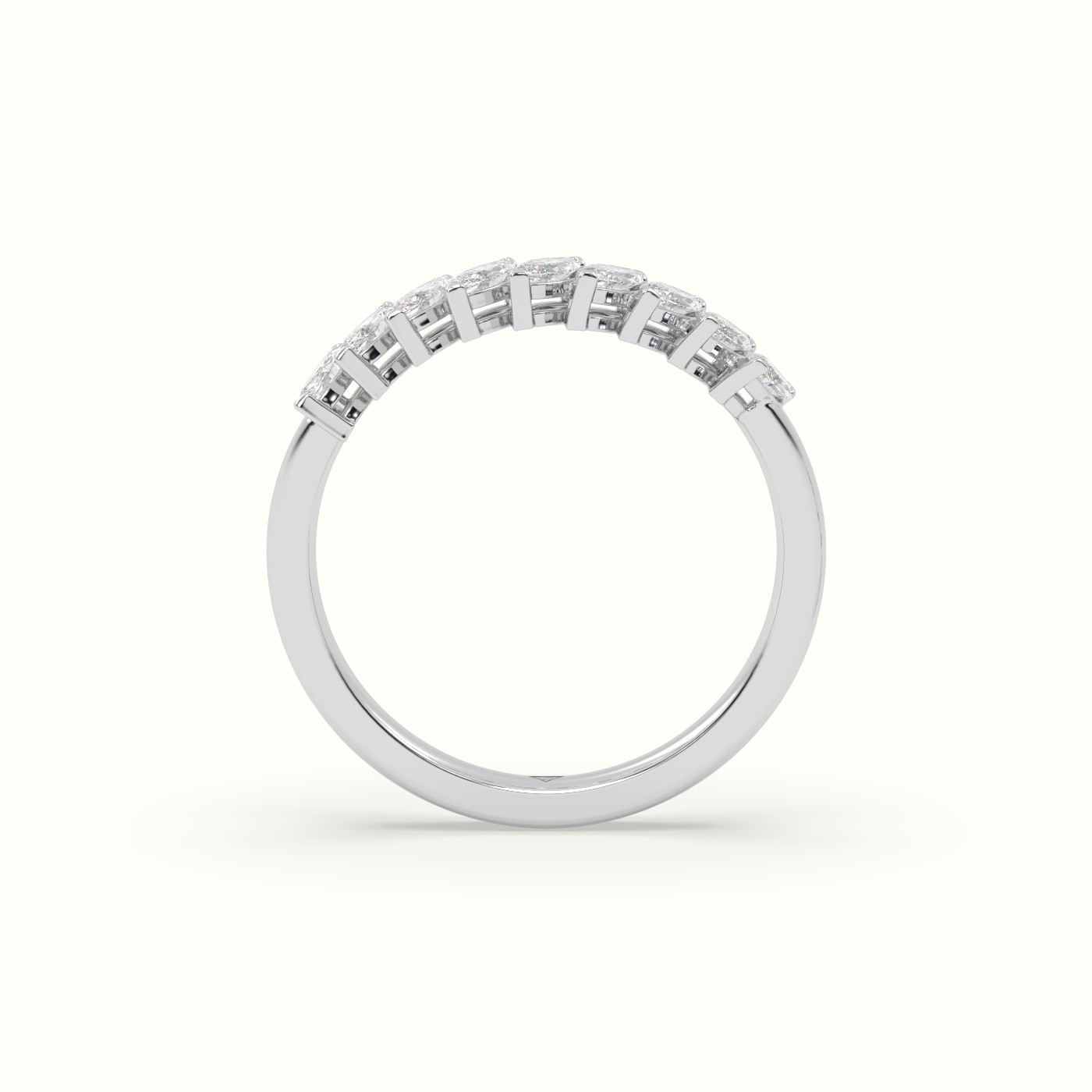 18k white gold marquise diamond half eternity wedding ring Photos & images
