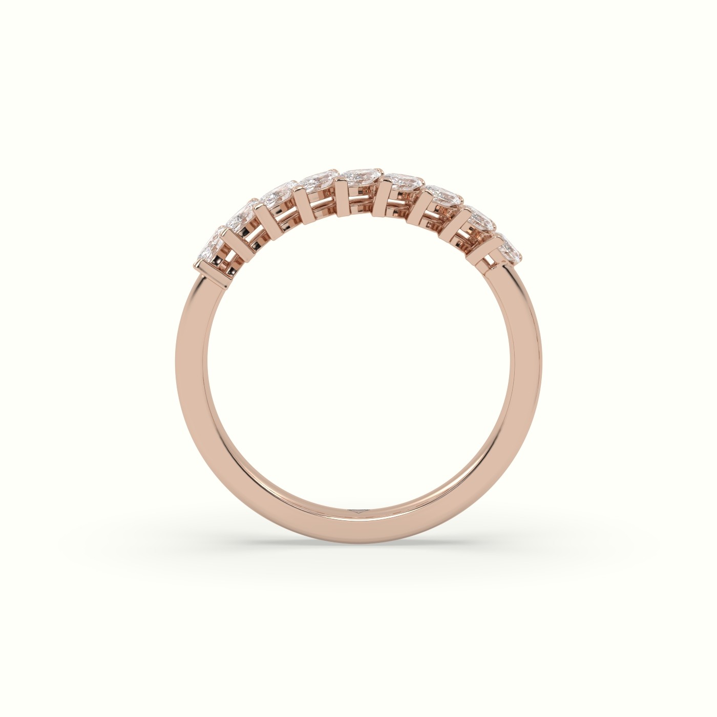 18k rose gold marquise diamond half eternity wedding ring Photos & images