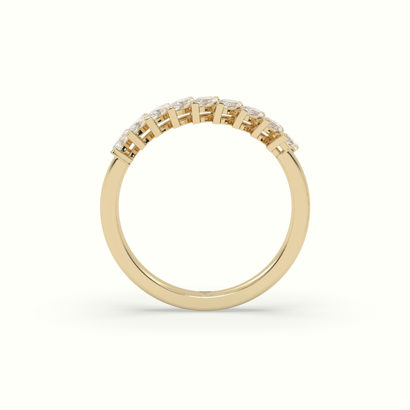 18k yellow gold marquise diamond half eternity wedding ring Photos & images