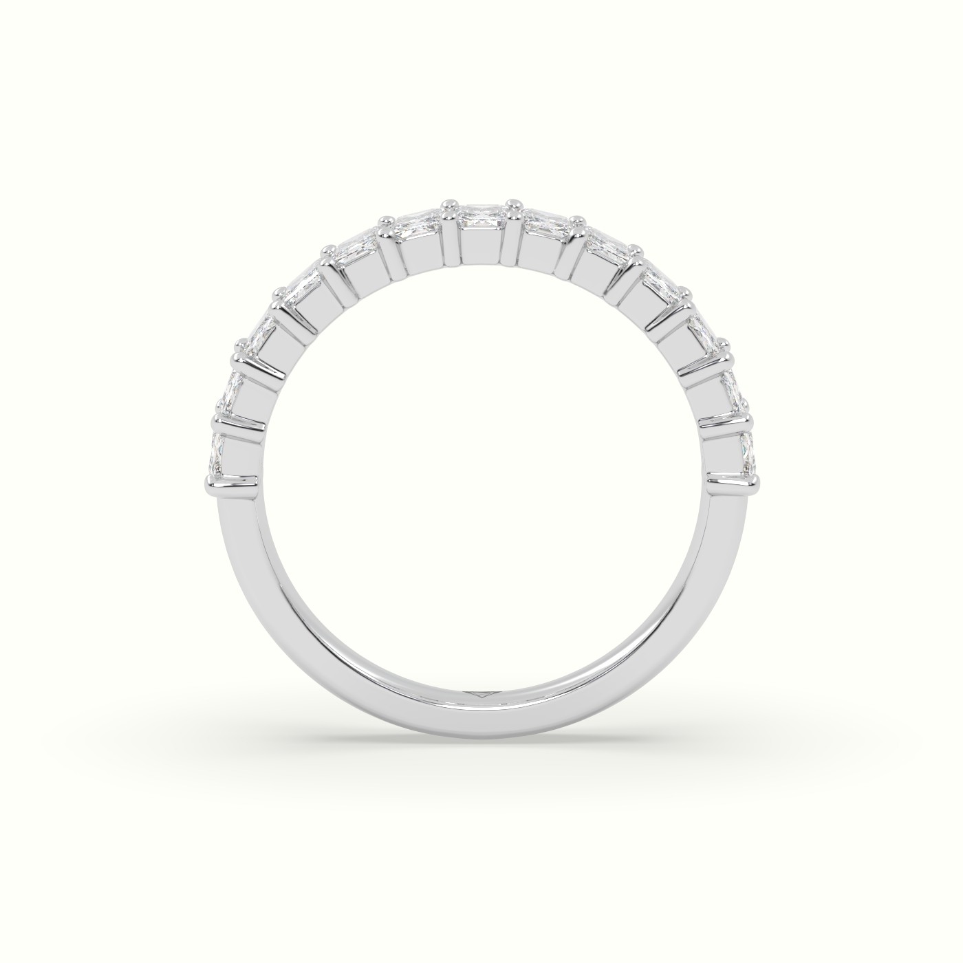 18k white gold emerald cut diamond wedding ring Photos & images