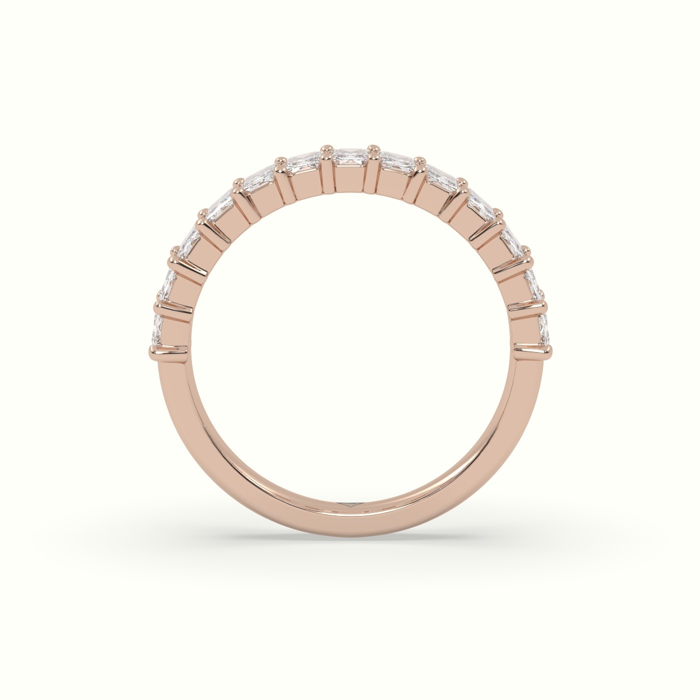 18k rose gold emerald cut diamond wedding ring Photos & images