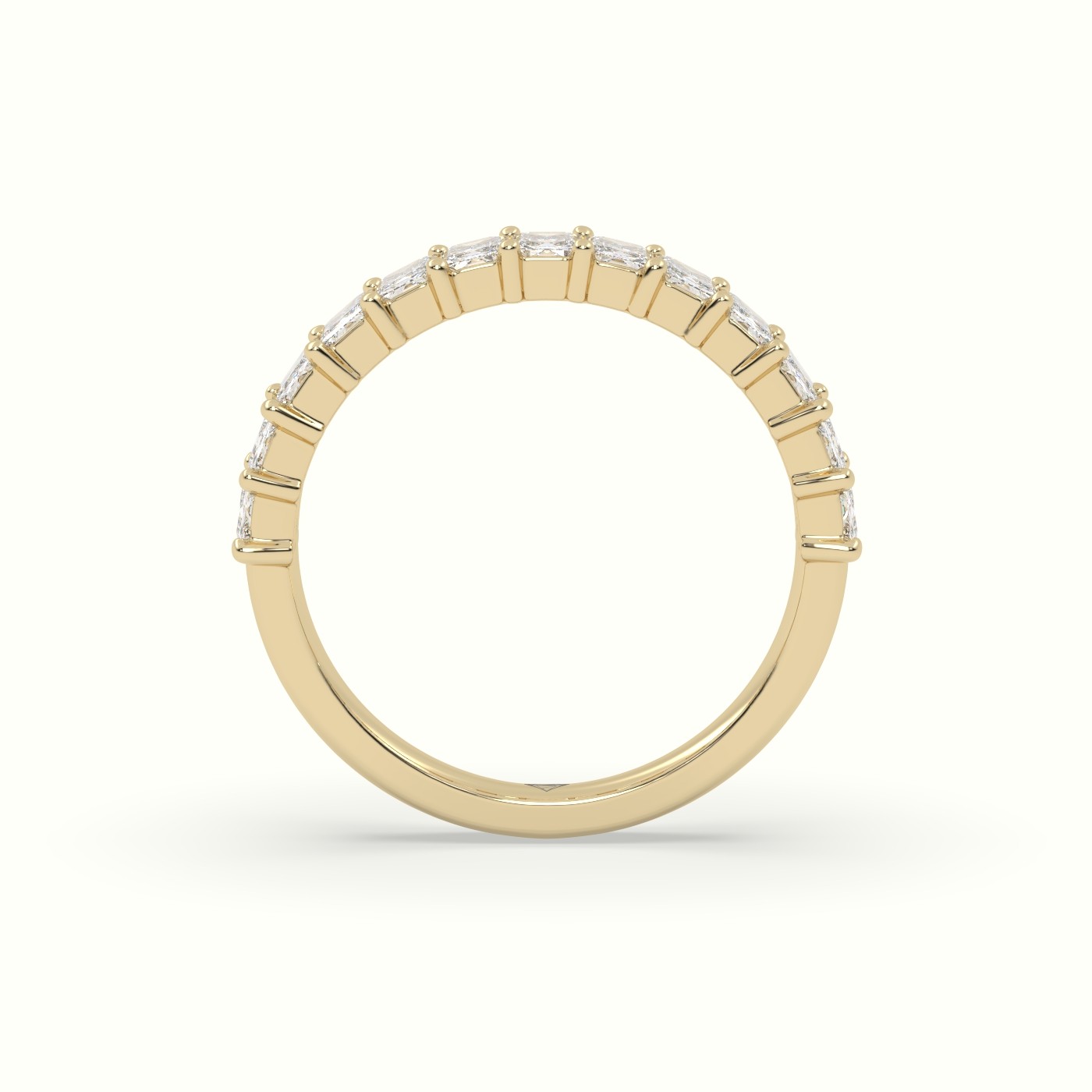18k yellow gold emerald cut diamond wedding ring Photos & images