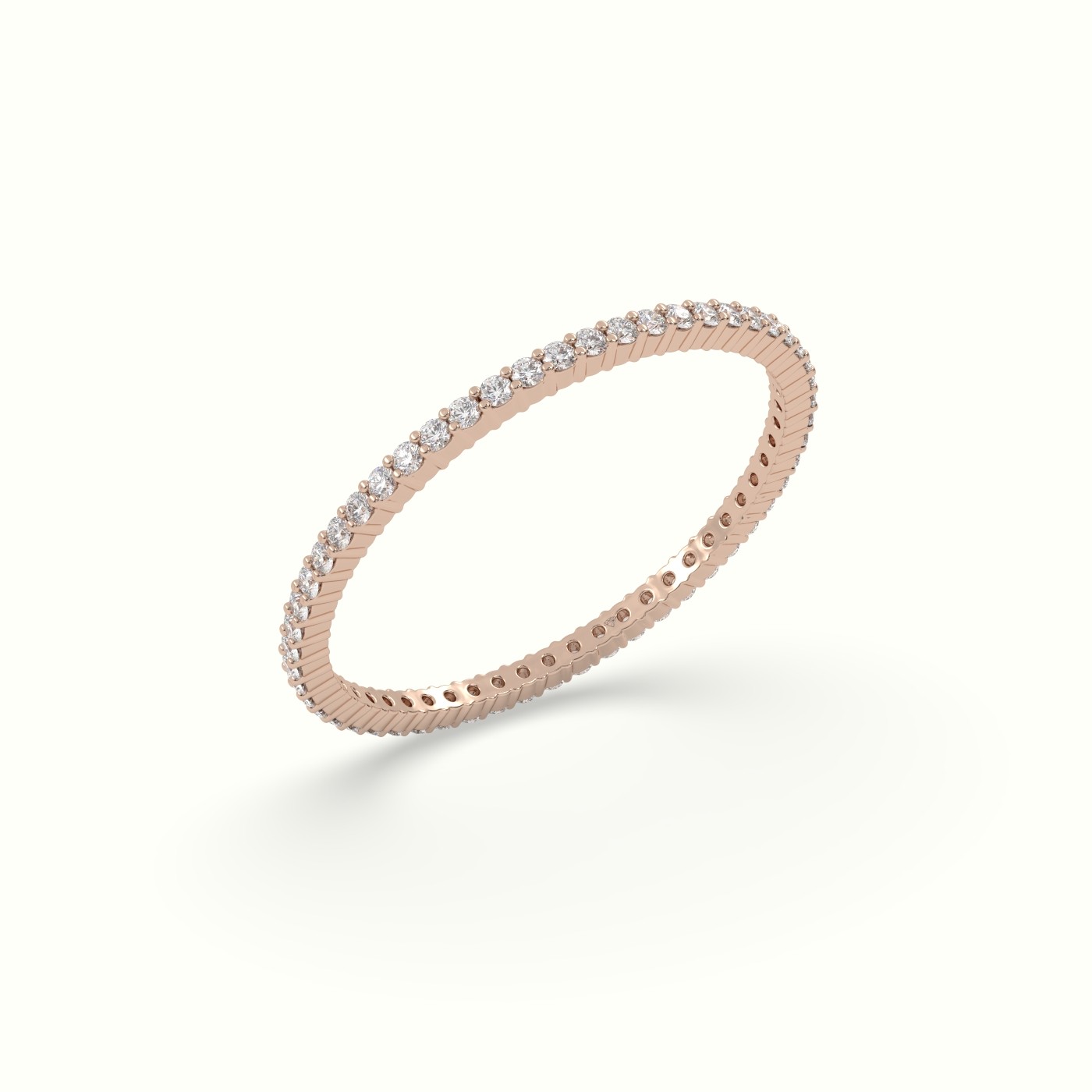18k rose gold classic round cut diamond eternity ring Photos & images
