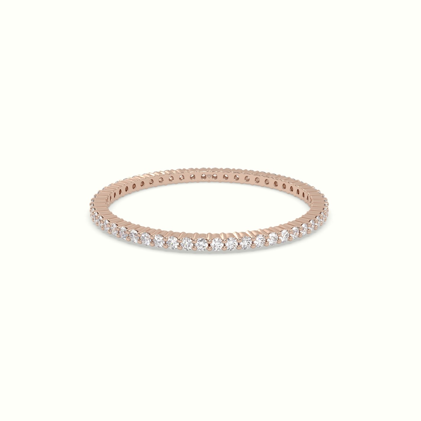 18k rose gold classic round cut diamond eternity ring