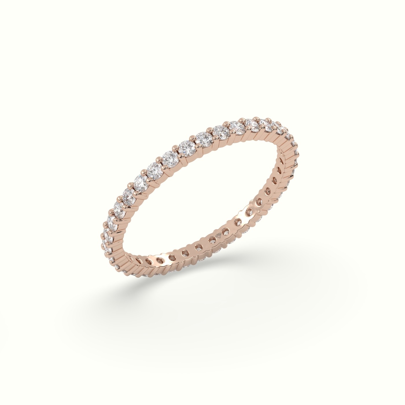 18k rose gold round diamond eternity wedding ring Photos & images