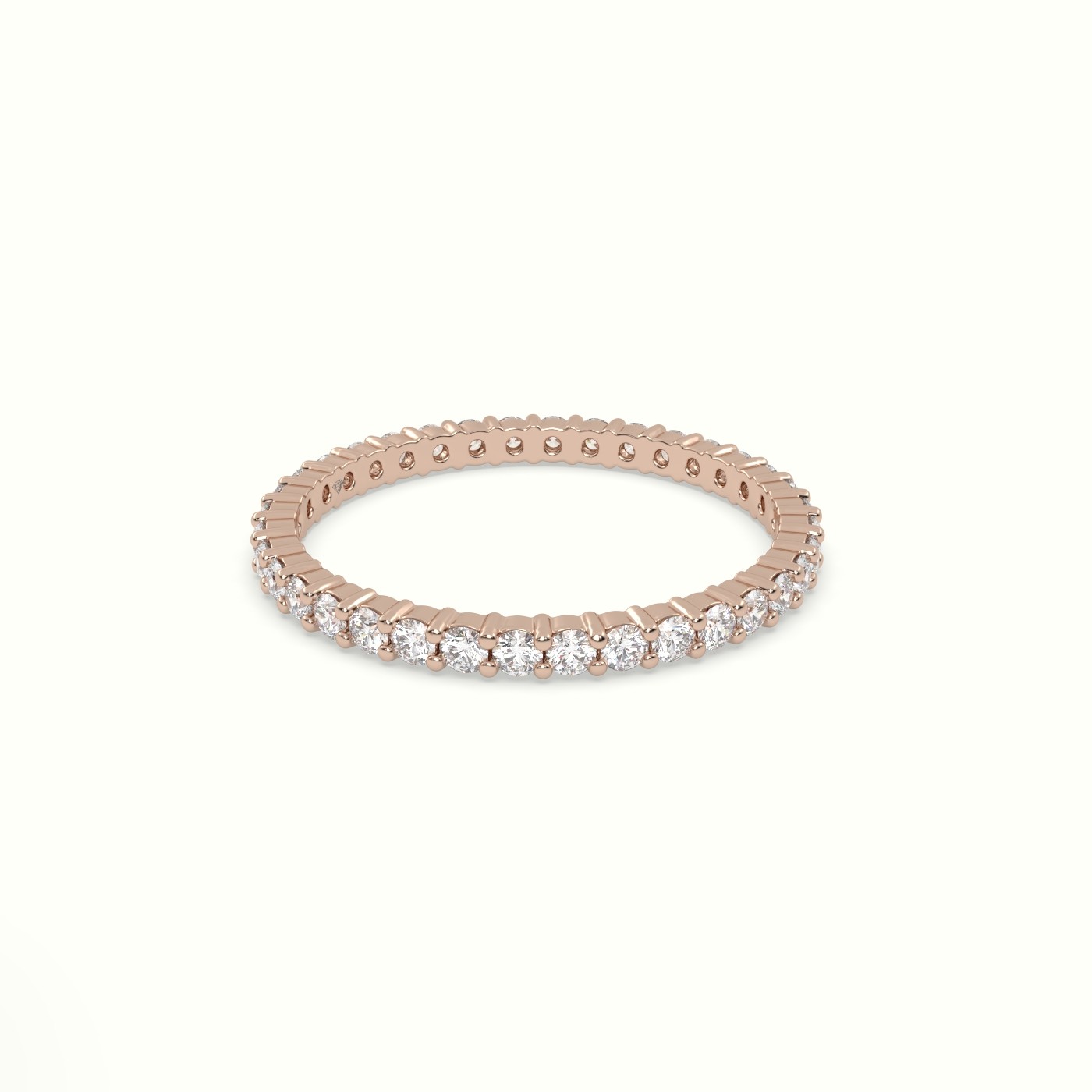 18k rose gold round diamond eternity wedding ring Photos & images