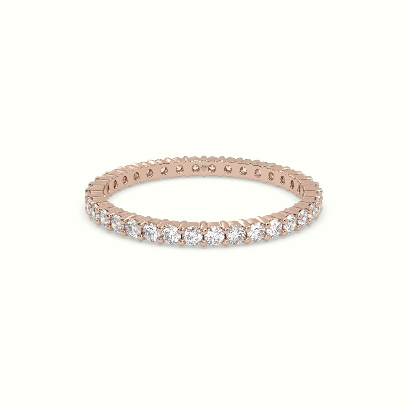 18k rose gold round diamond eternity wedding ring