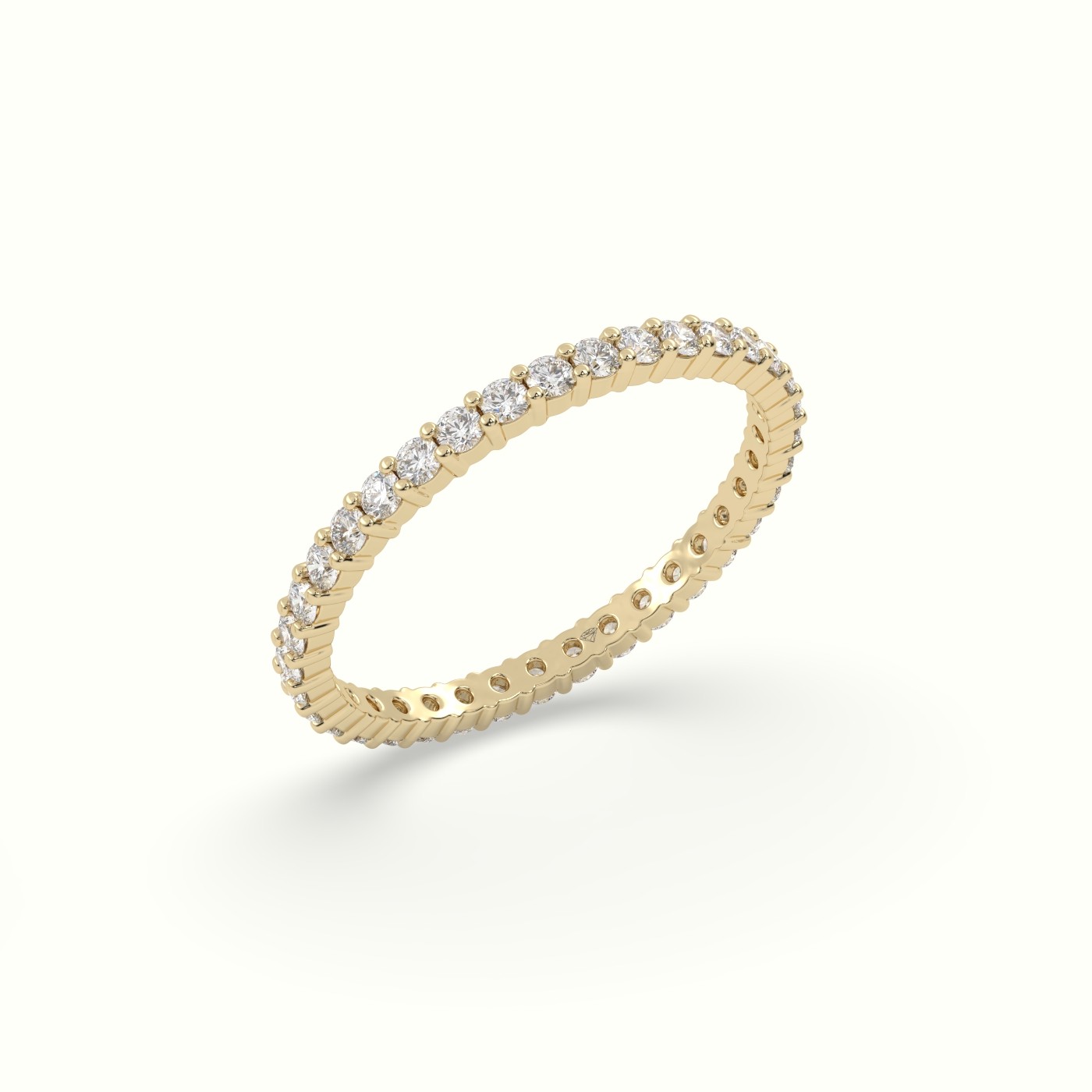 18k yellow gold round diamond eternity wedding ring Photos & images
