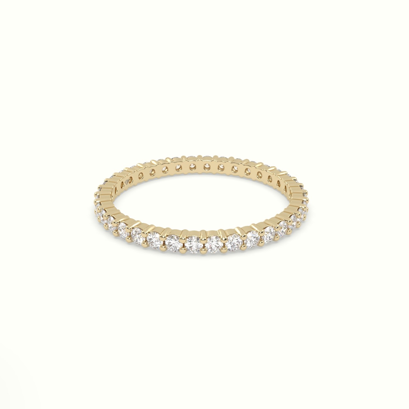 18k yellow gold round diamond eternity wedding ring Photos & images
