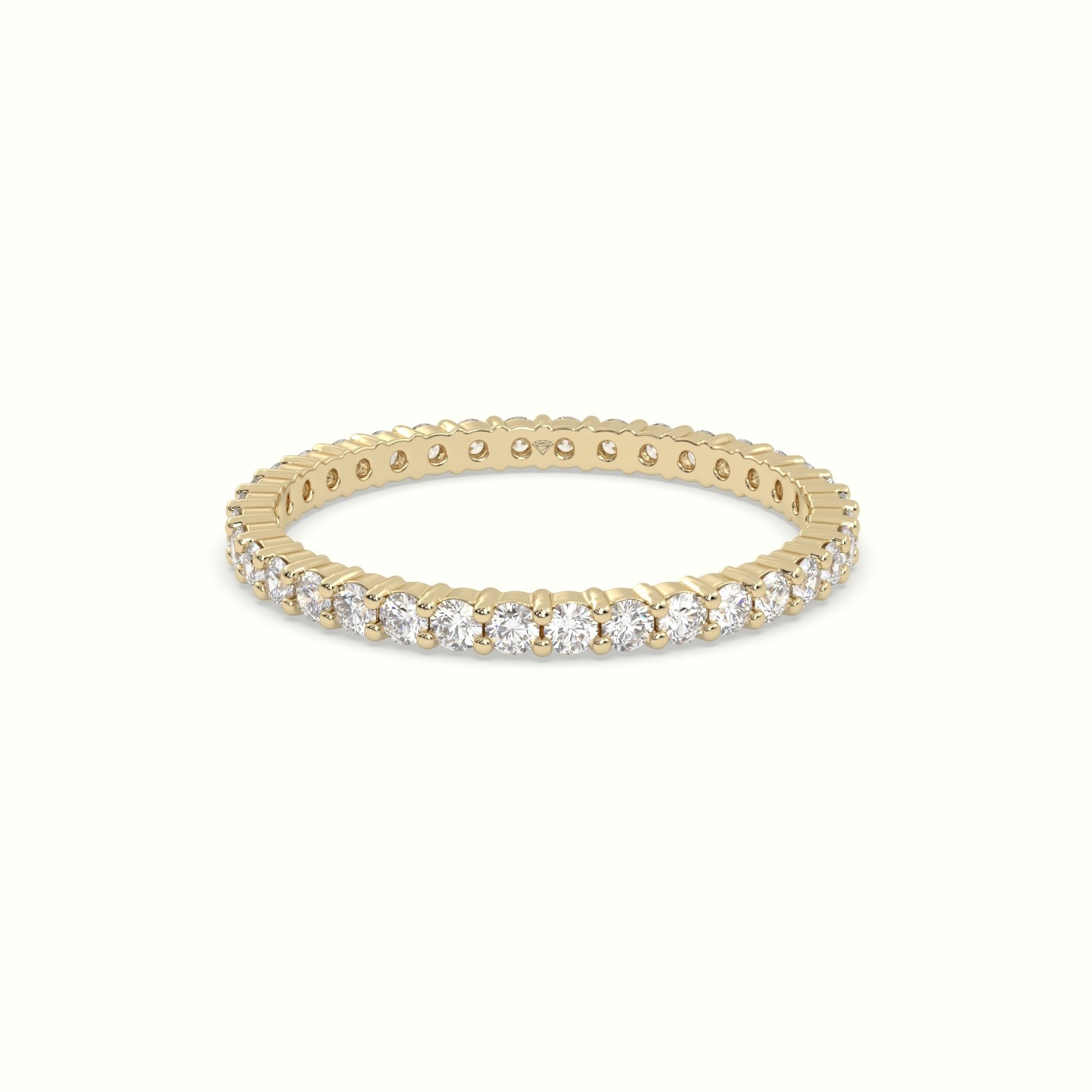 18k yellow gold round diamond eternity wedding ring