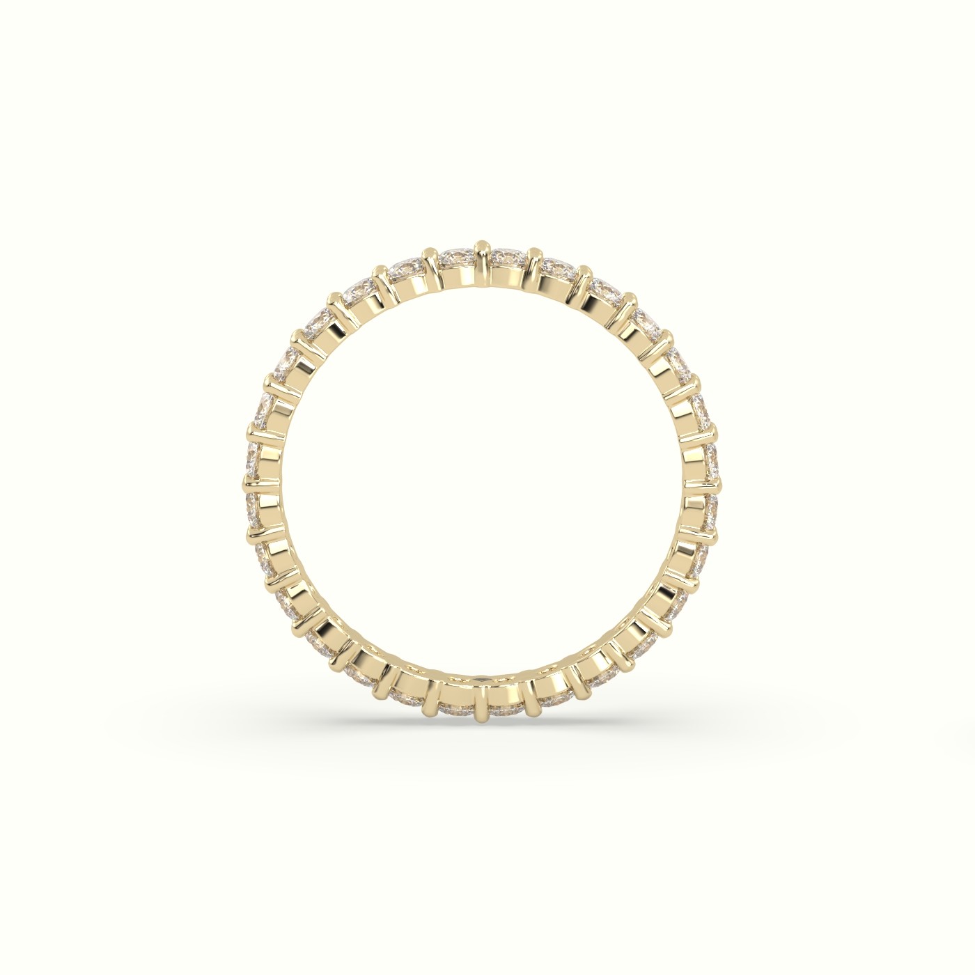 18k yellow gold shared prong diamond wedding ring Photos & images