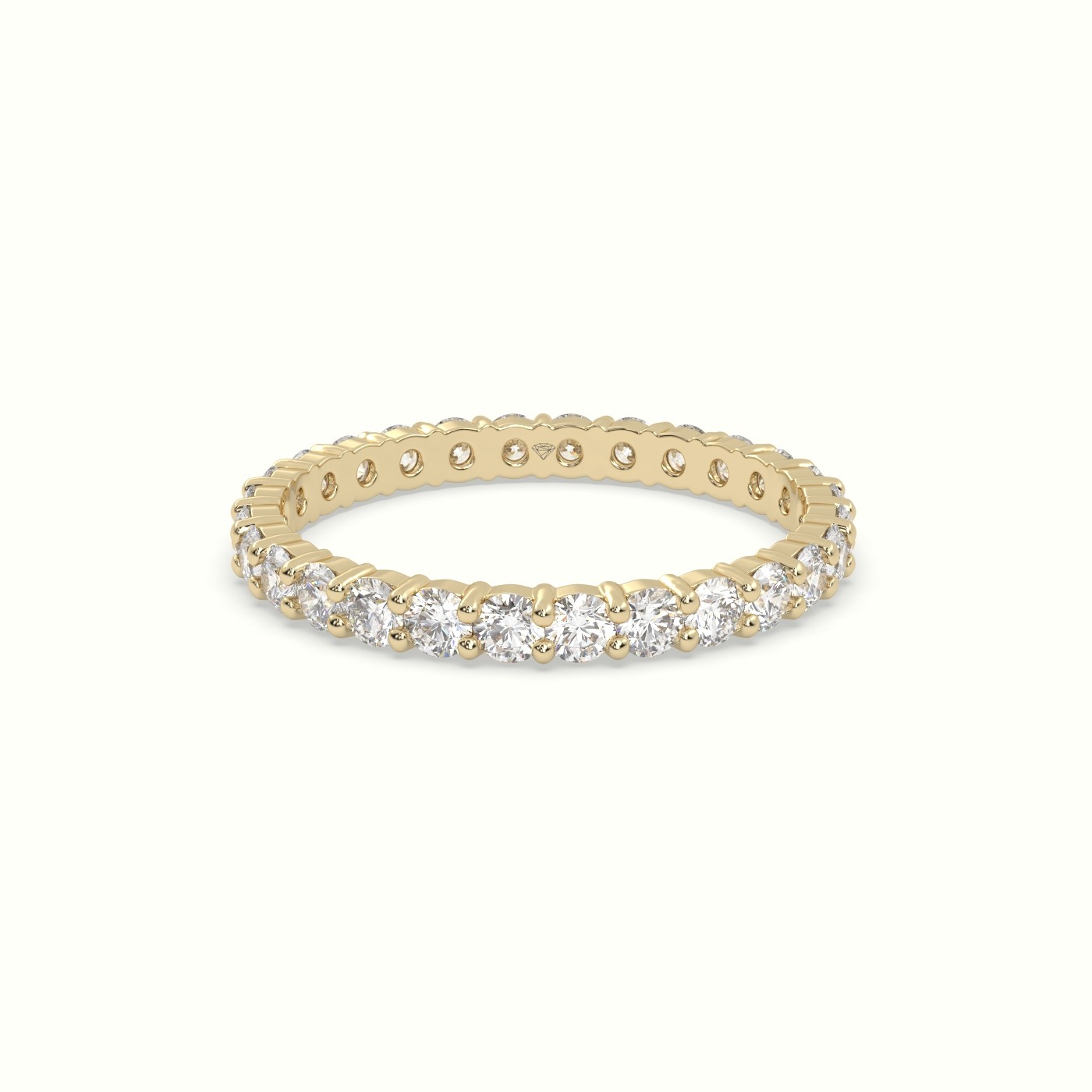 18k yellow gold shared prong diamond wedding ring