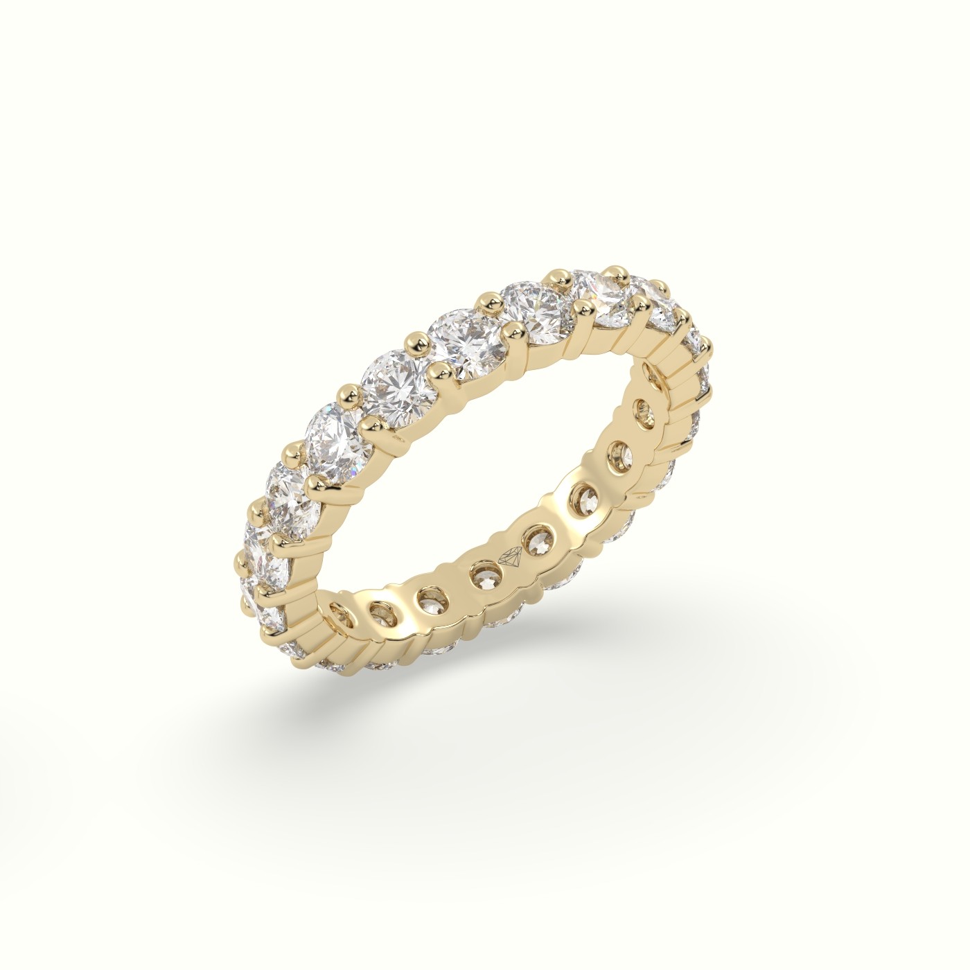18k yellow gold diamond eternity wedding ring Photos & images
