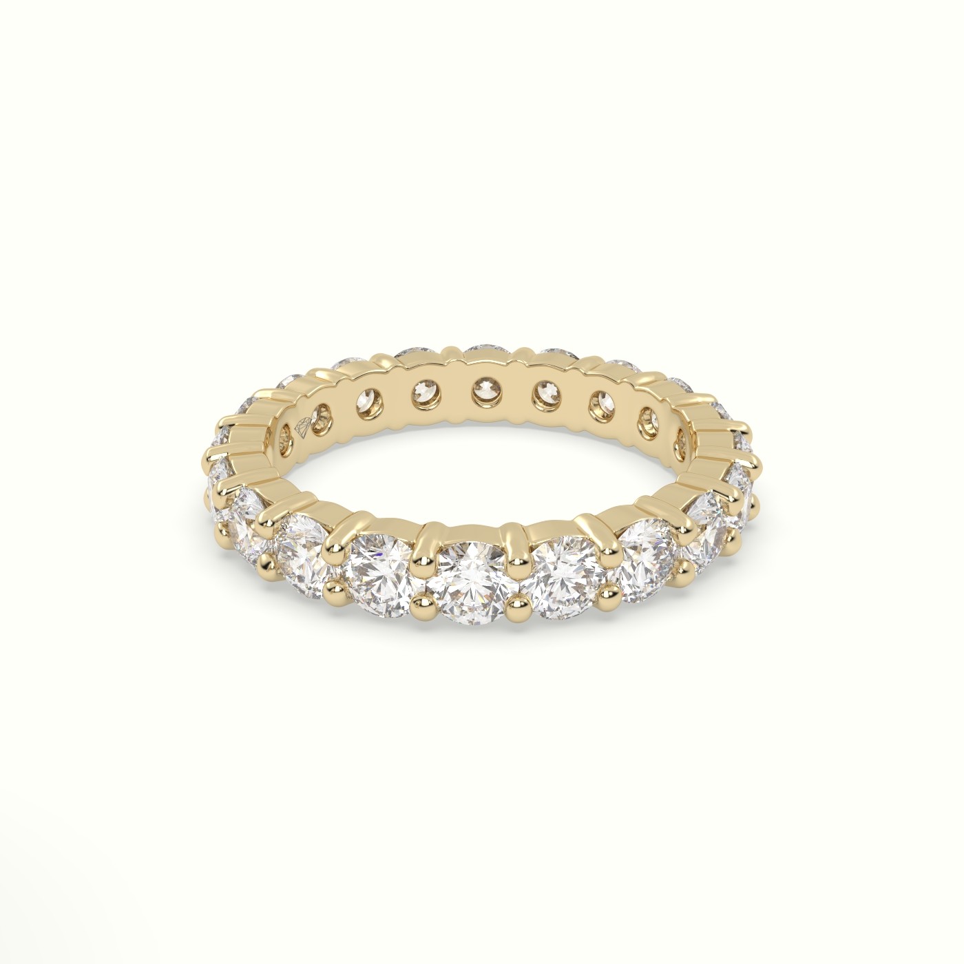 18k yellow gold diamond eternity wedding ring Photos & images
