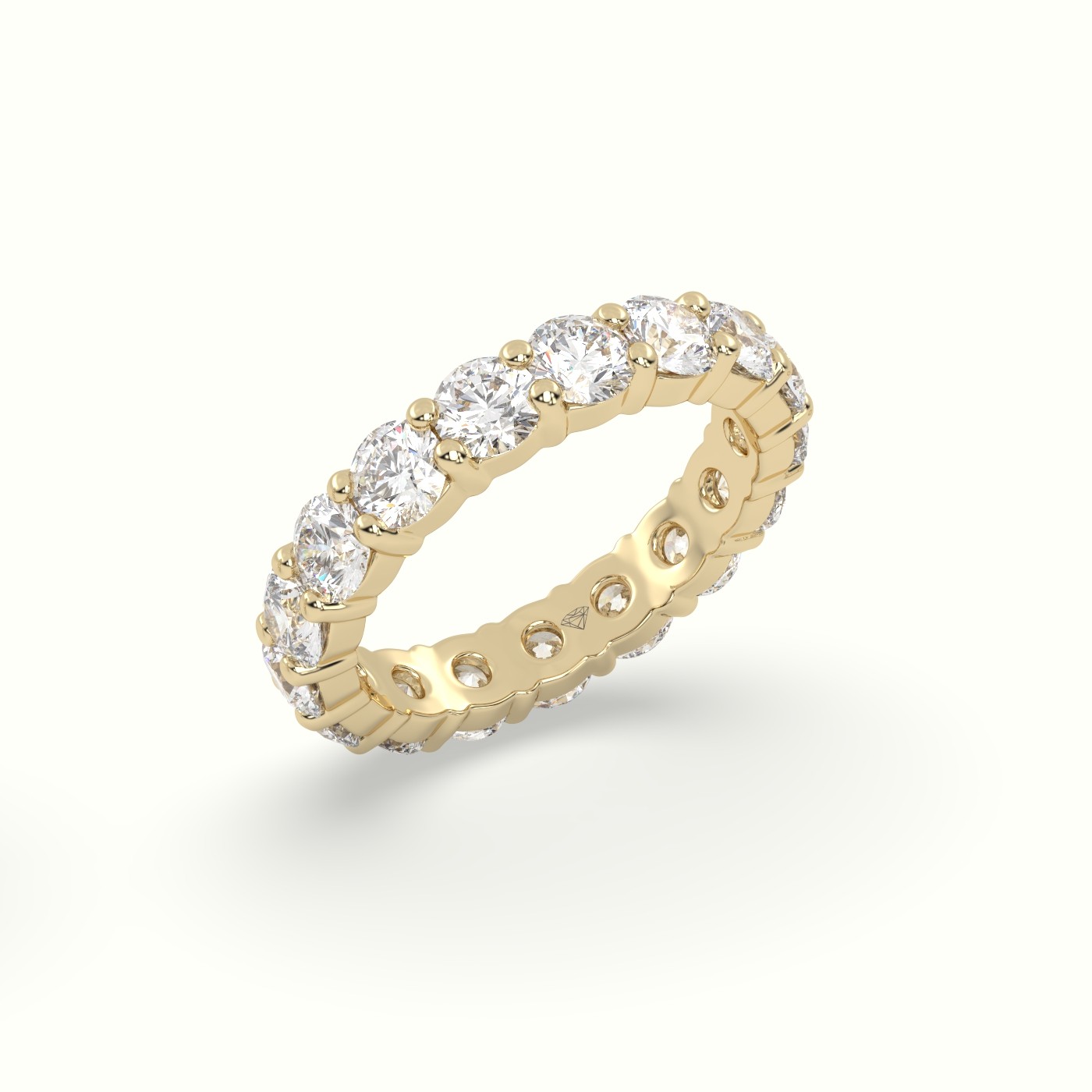18k yellow gold diamond eternity wedding ring Photos & images