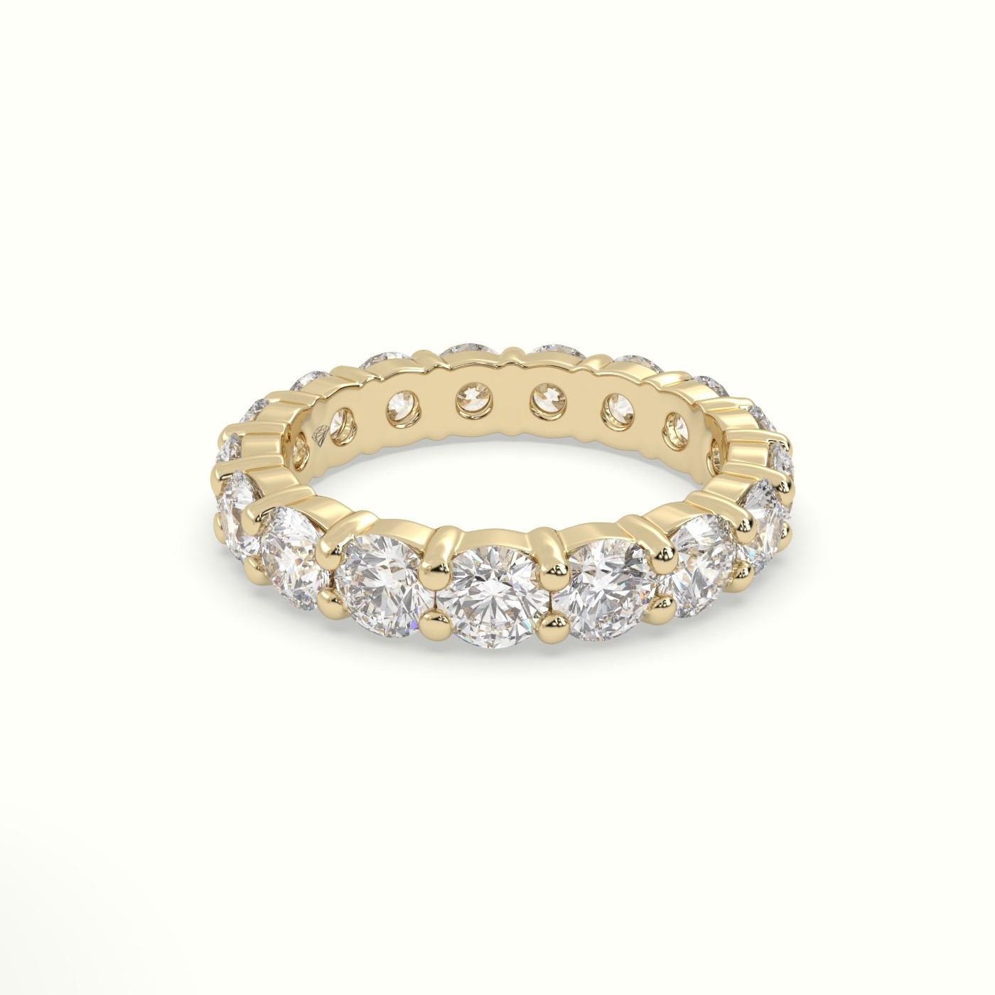 18k yellow gold diamond eternity wedding ring Photos & images