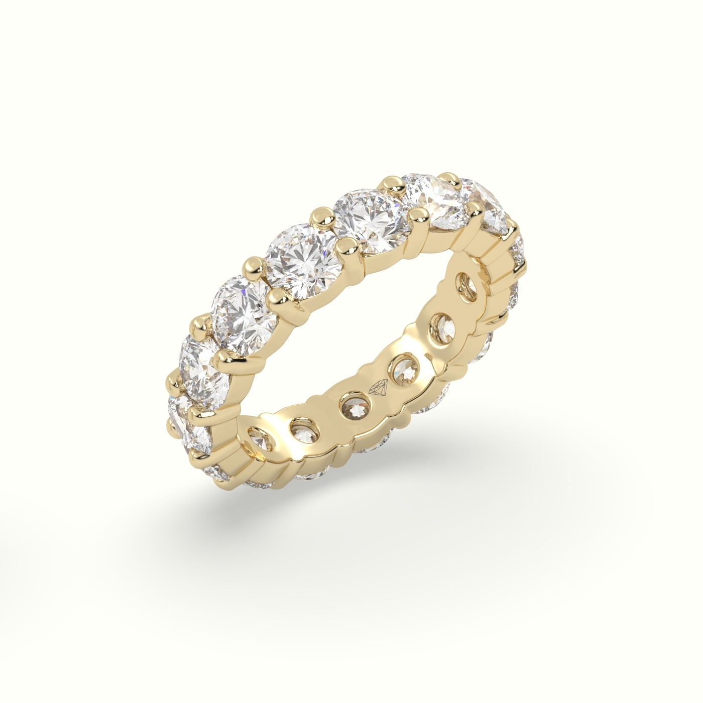 18k yellow gold diamond eternity wedding ring Photos & images