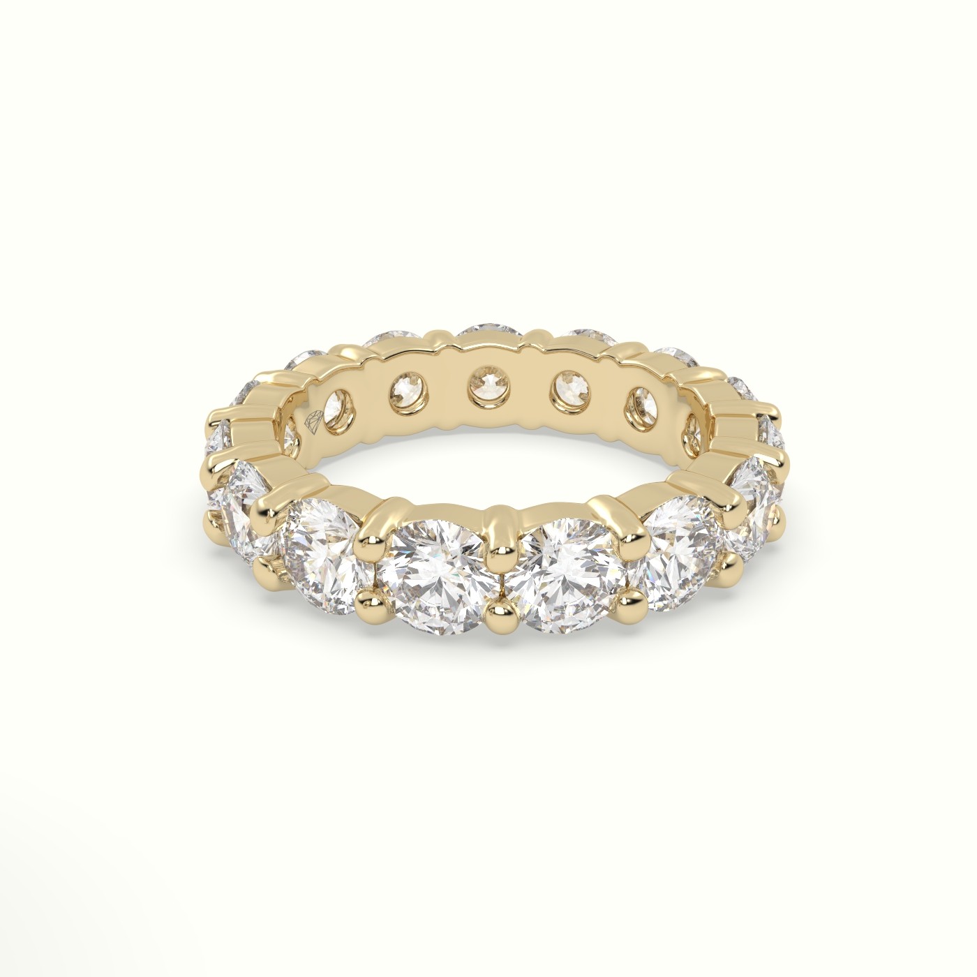 18k yellow gold diamond eternity wedding ring Photos & images