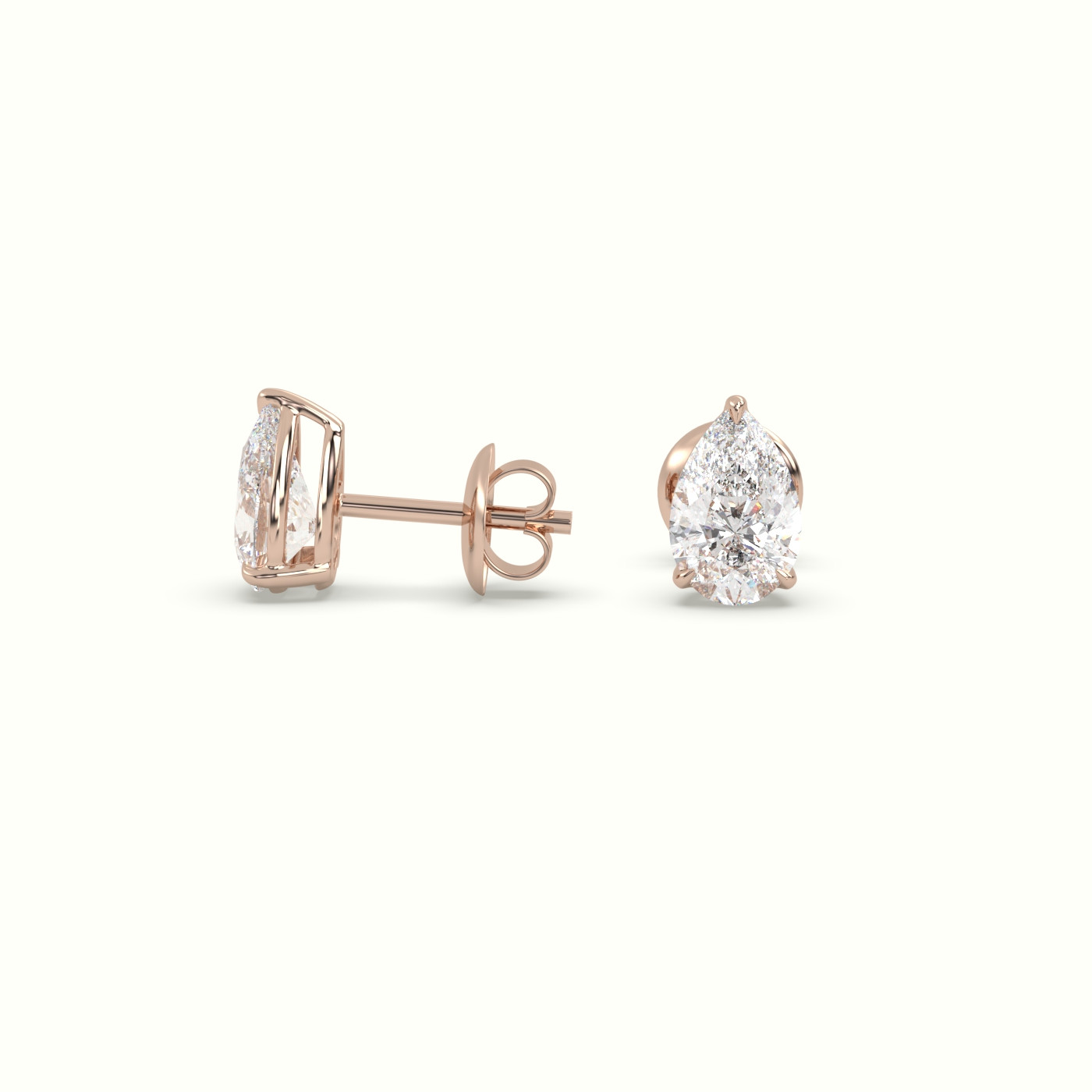 18k rose gold marquise cut solitaire diamond stud earrings Photos & images