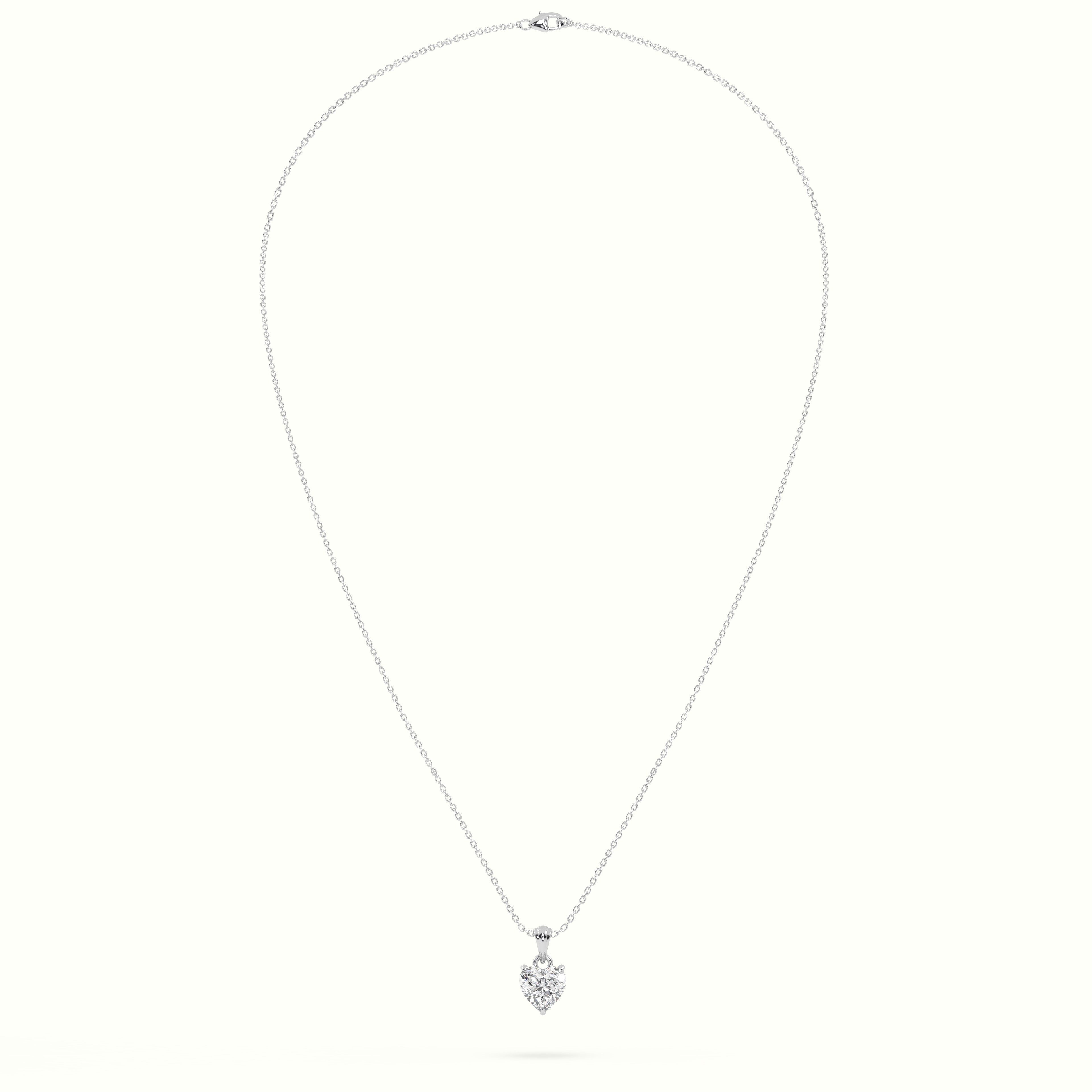 18k white gold heart cut solitaire diamond pendant Photos & images