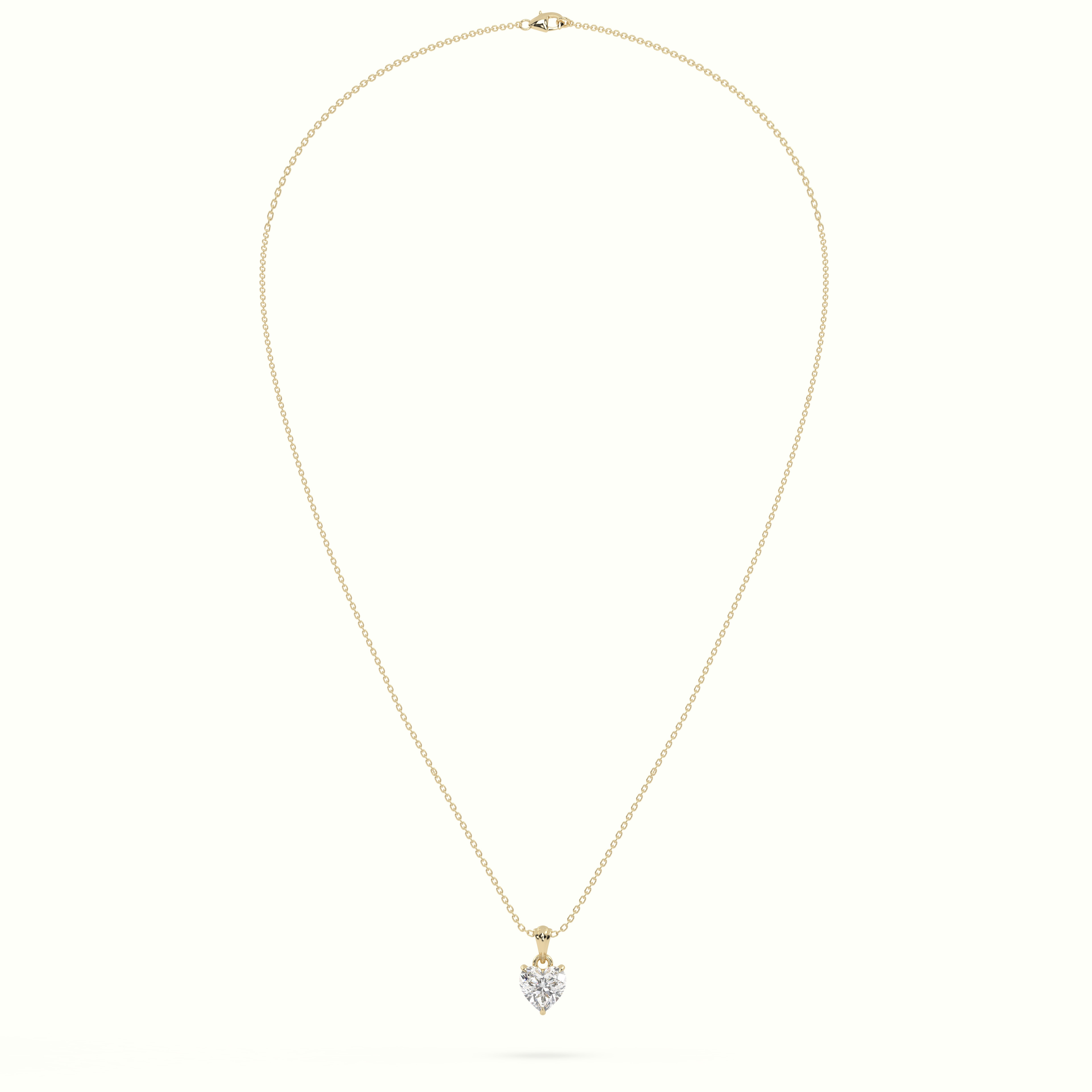 18k yellow gold heart cut solitaire diamond pendant Photos & images