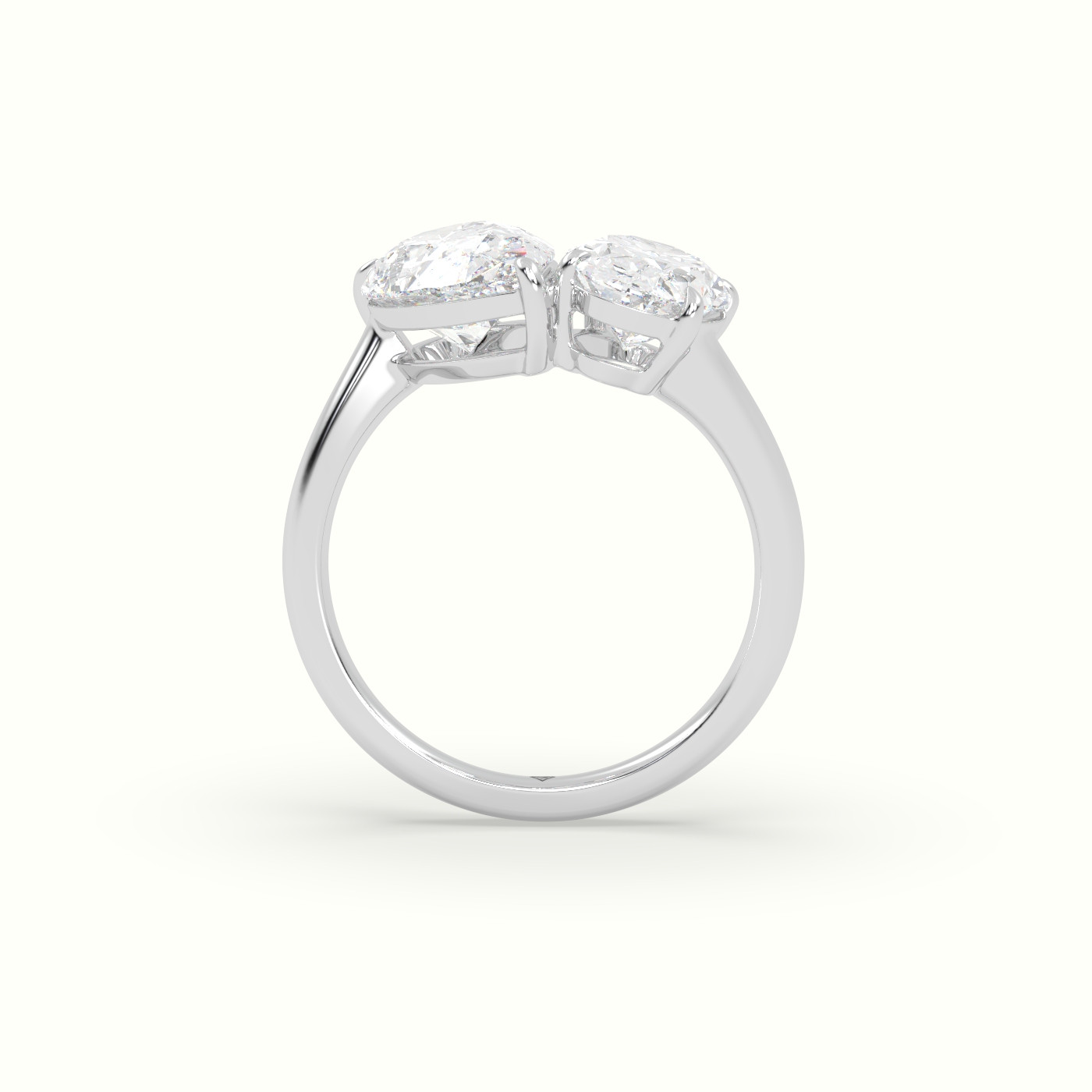 18k white gold oval & pear toi moi ring Photos & images