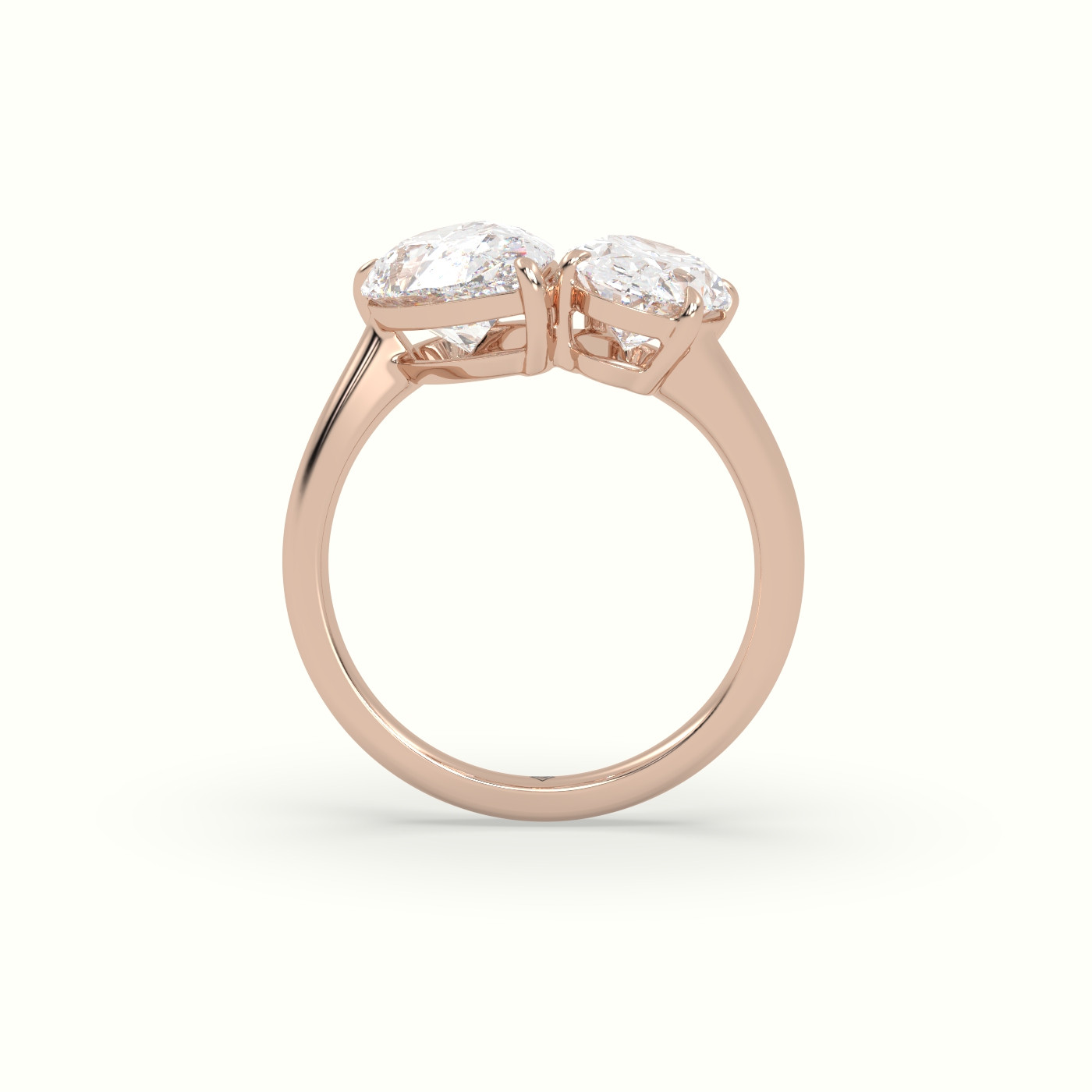 10k rose gold oval & pear toi moi ring Photos & images