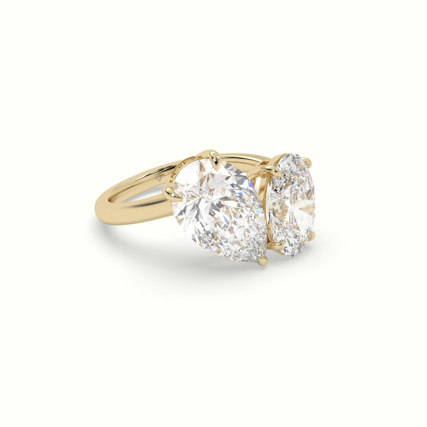 10k yellow gold oval & pear toi moi ring Photos & images