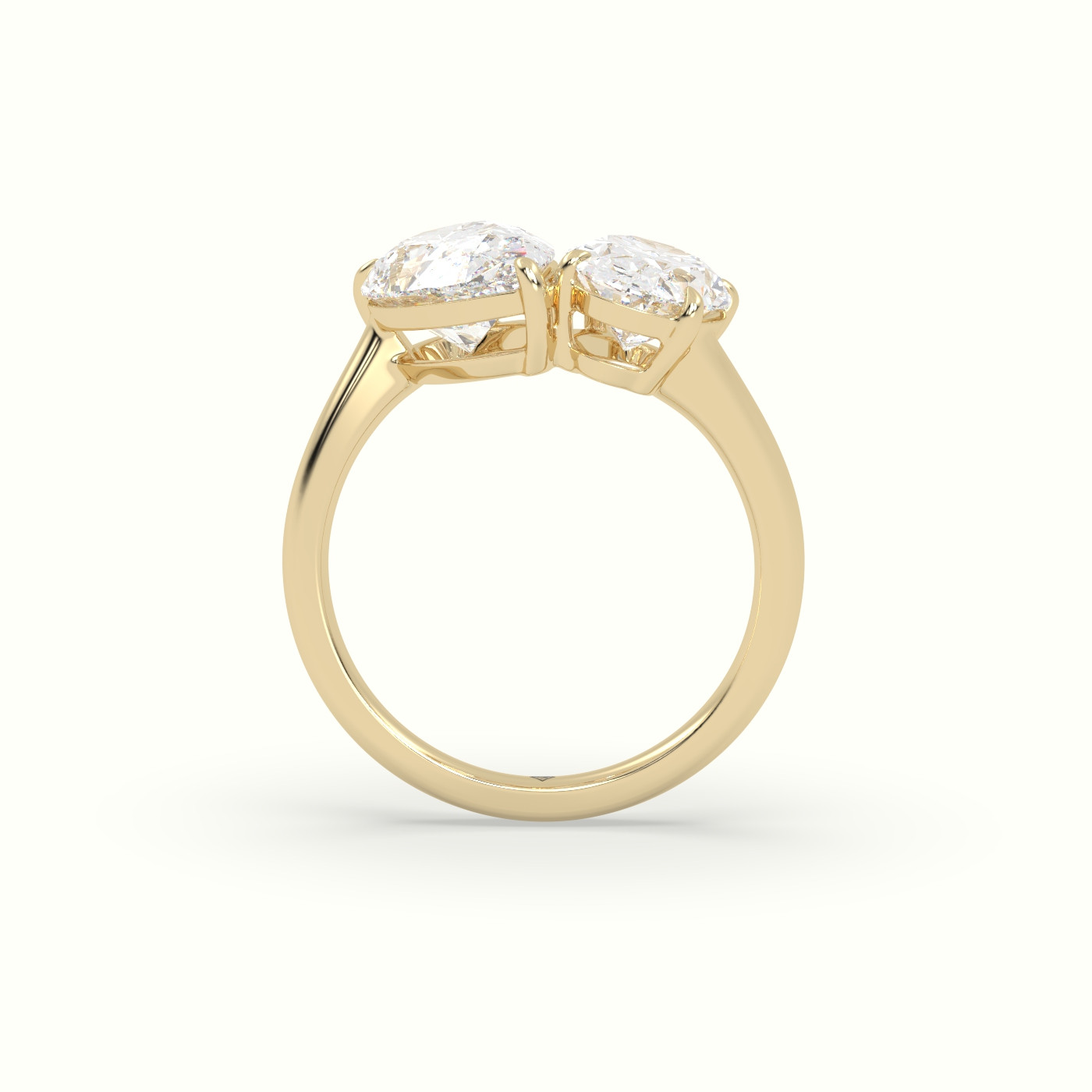 10k yellow gold oval & pear toi moi ring Photos & images